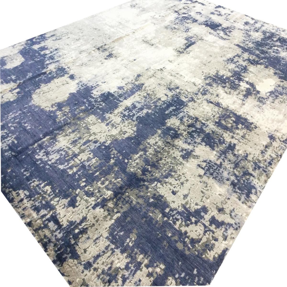 Mehrfarbiger abstrakter Teppich. Seide und Wolle. 4,25 x 3,05 m (Handgeknüpft) im Angebot