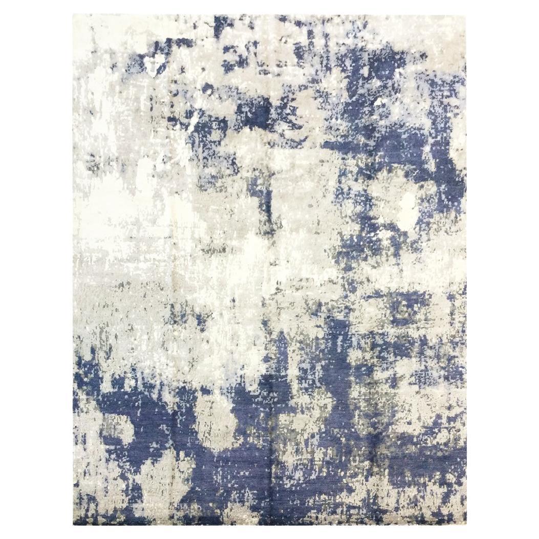 Mehrfarbiger abstrakter Teppich. Seide und Wolle. 4,25 x 3,05 m im Angebot