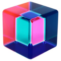 Multicolor Acrylic Vasa Cube by Vasa Mihich