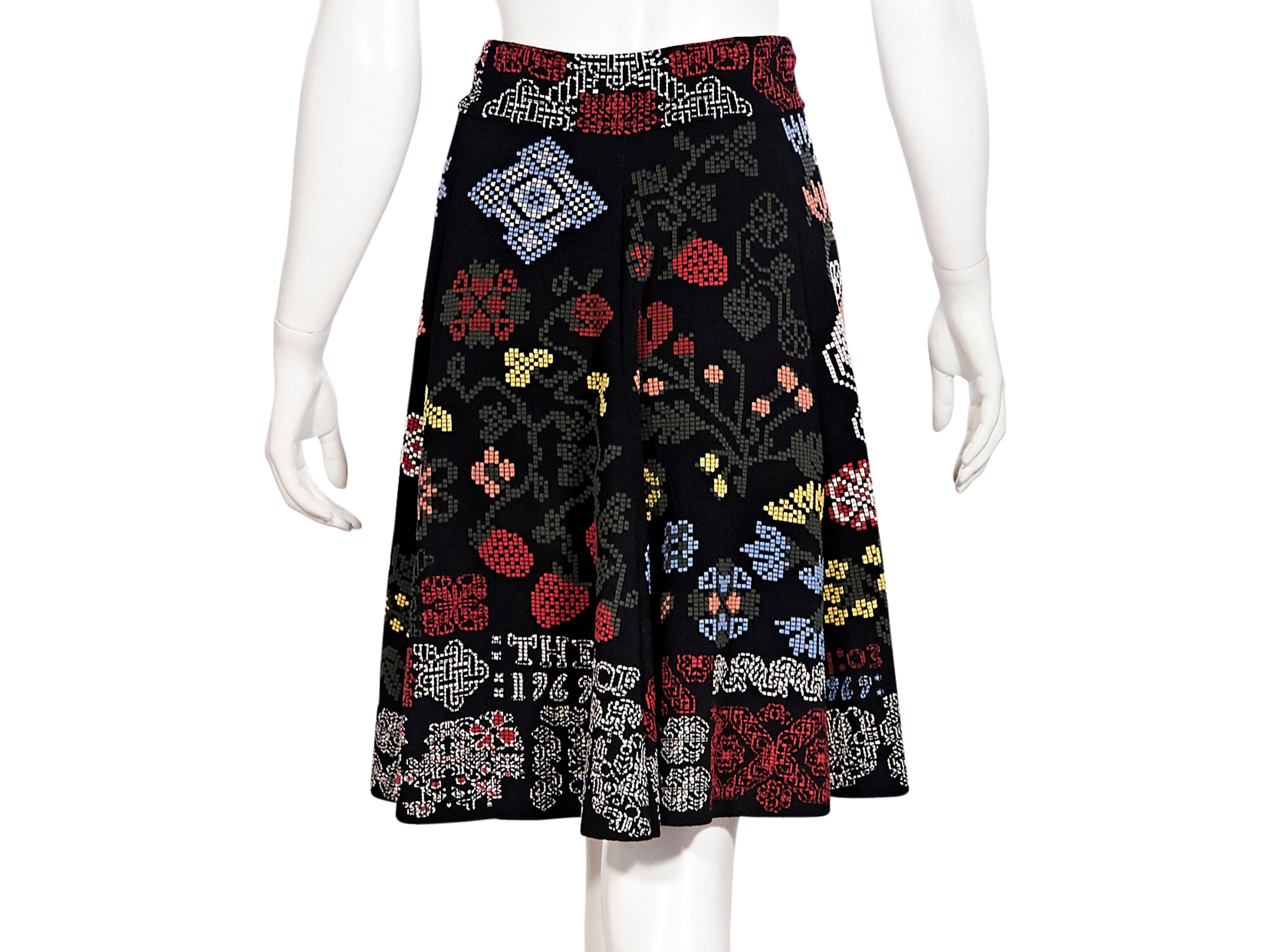 Black Alexander McQueen Multicolor Stretch-Knit Skirt