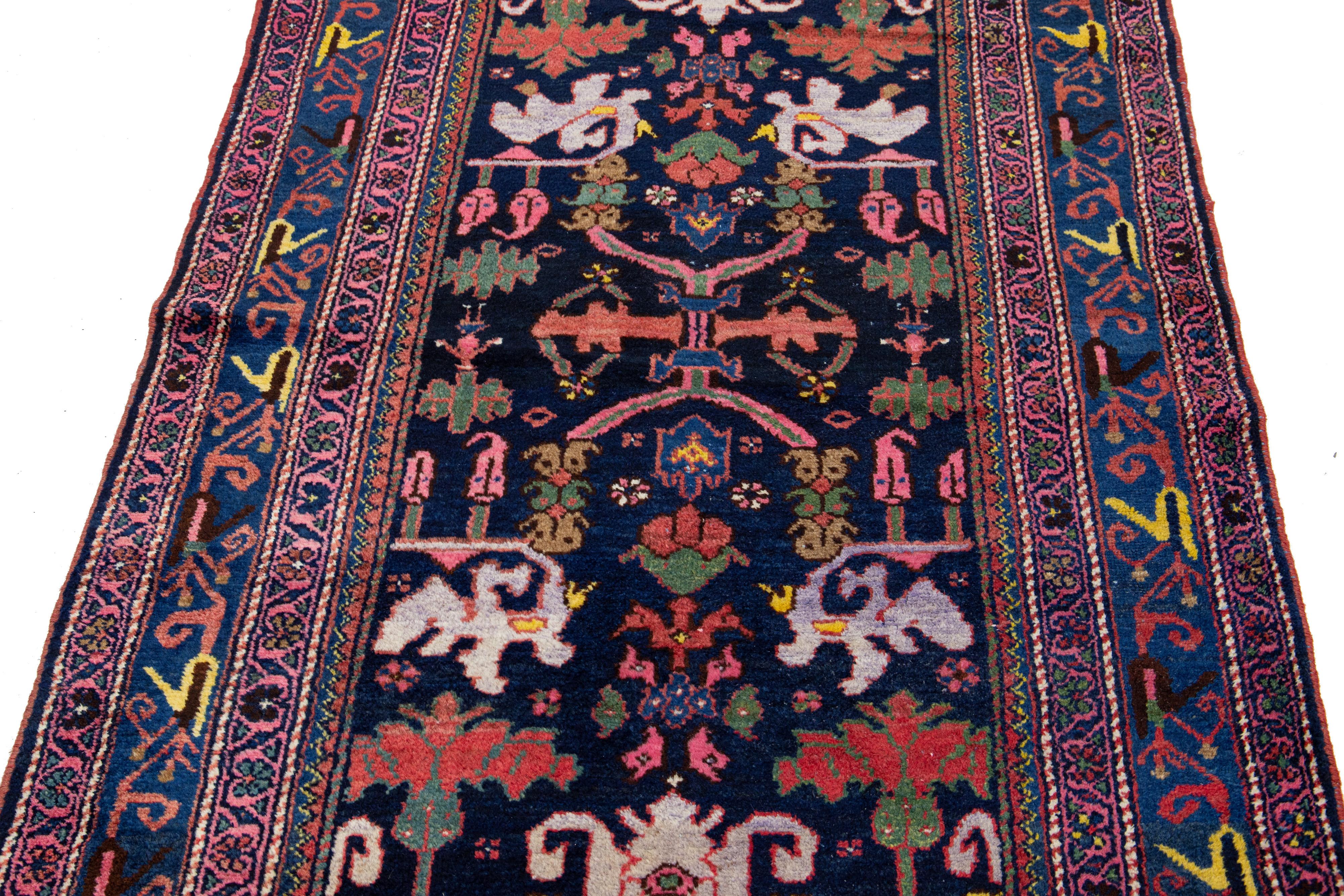 Runner in lana Malayer antico, multicolore, fatto a mano nel 1900 in vendita 2