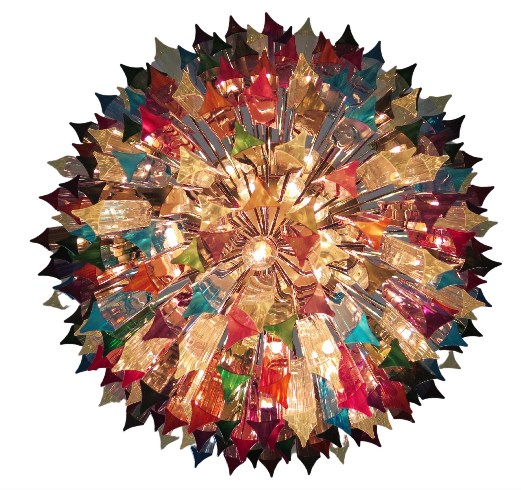 Multicolor Arlecchino Murano Chandelier For Sale 4