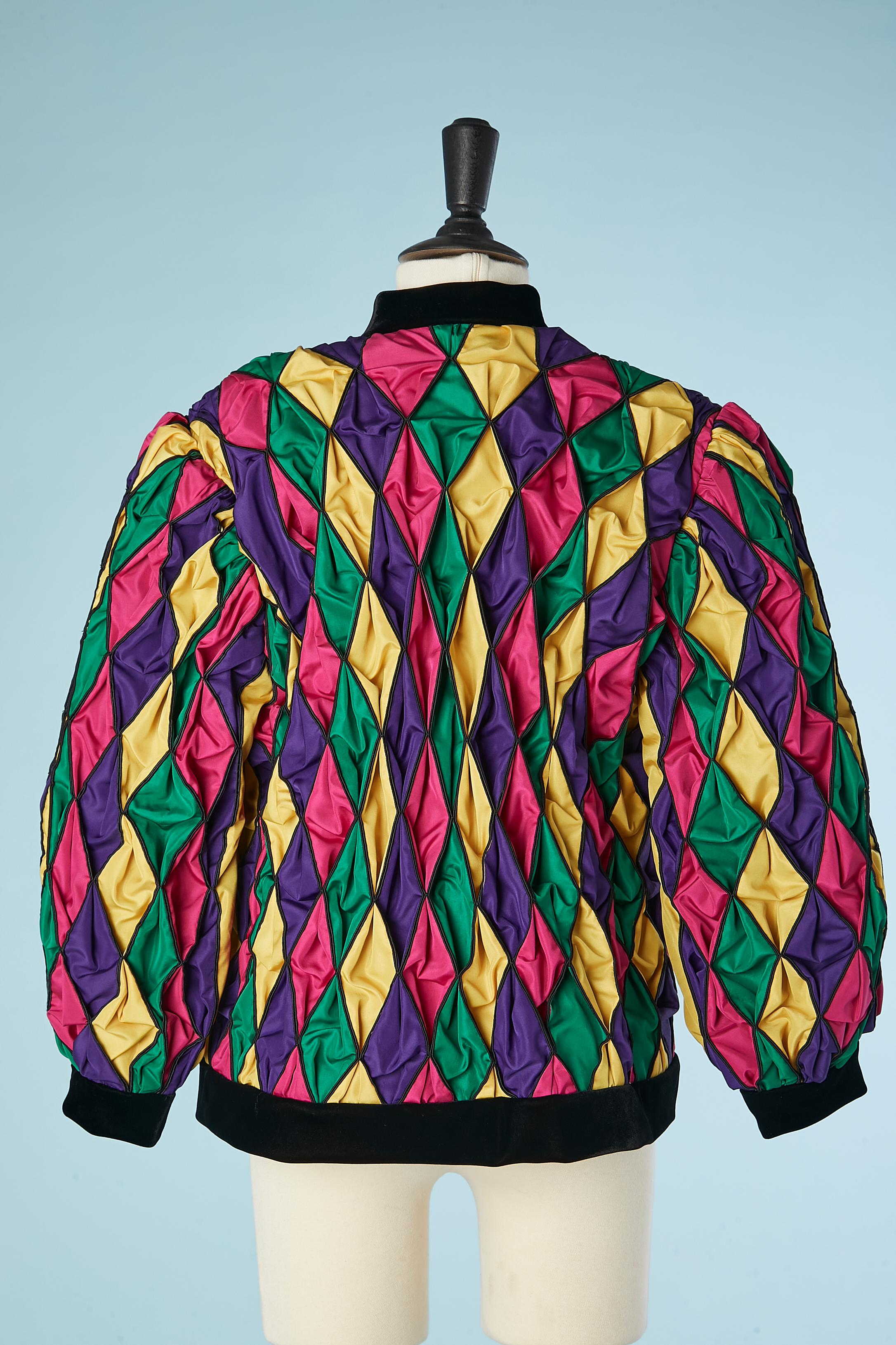 Women's Multicolor Arlequin jacket Sorelle Fontana Circa 1980's  For Sale