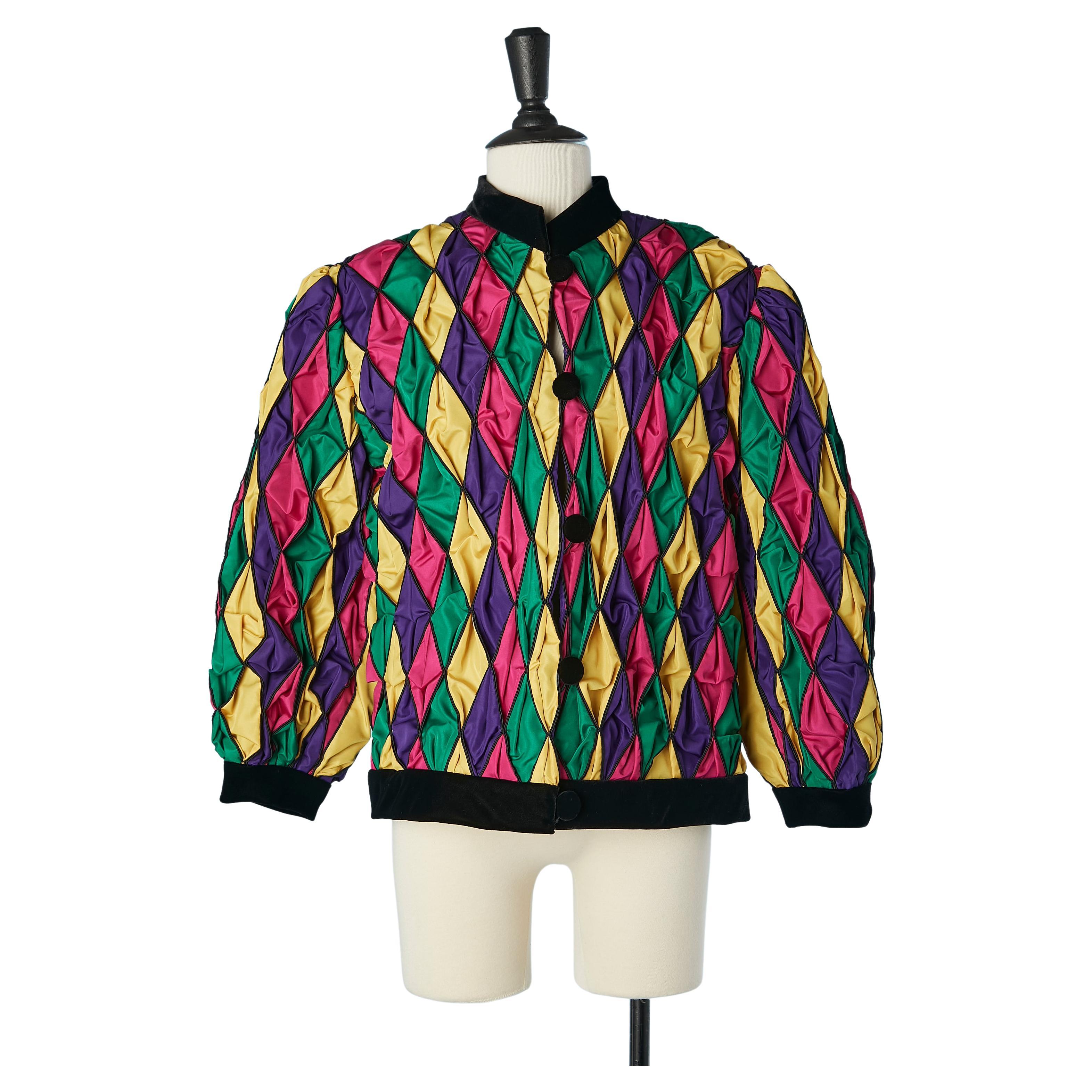 Multicolor Arlequin jacket Sorelle Fontana Circa 1980's  For Sale