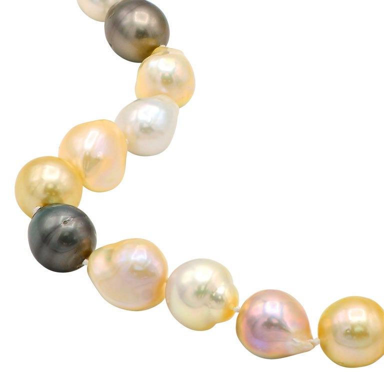 Multi-Color Baroque South Sea and Freshwater Pearl Necklace For Sale at ...