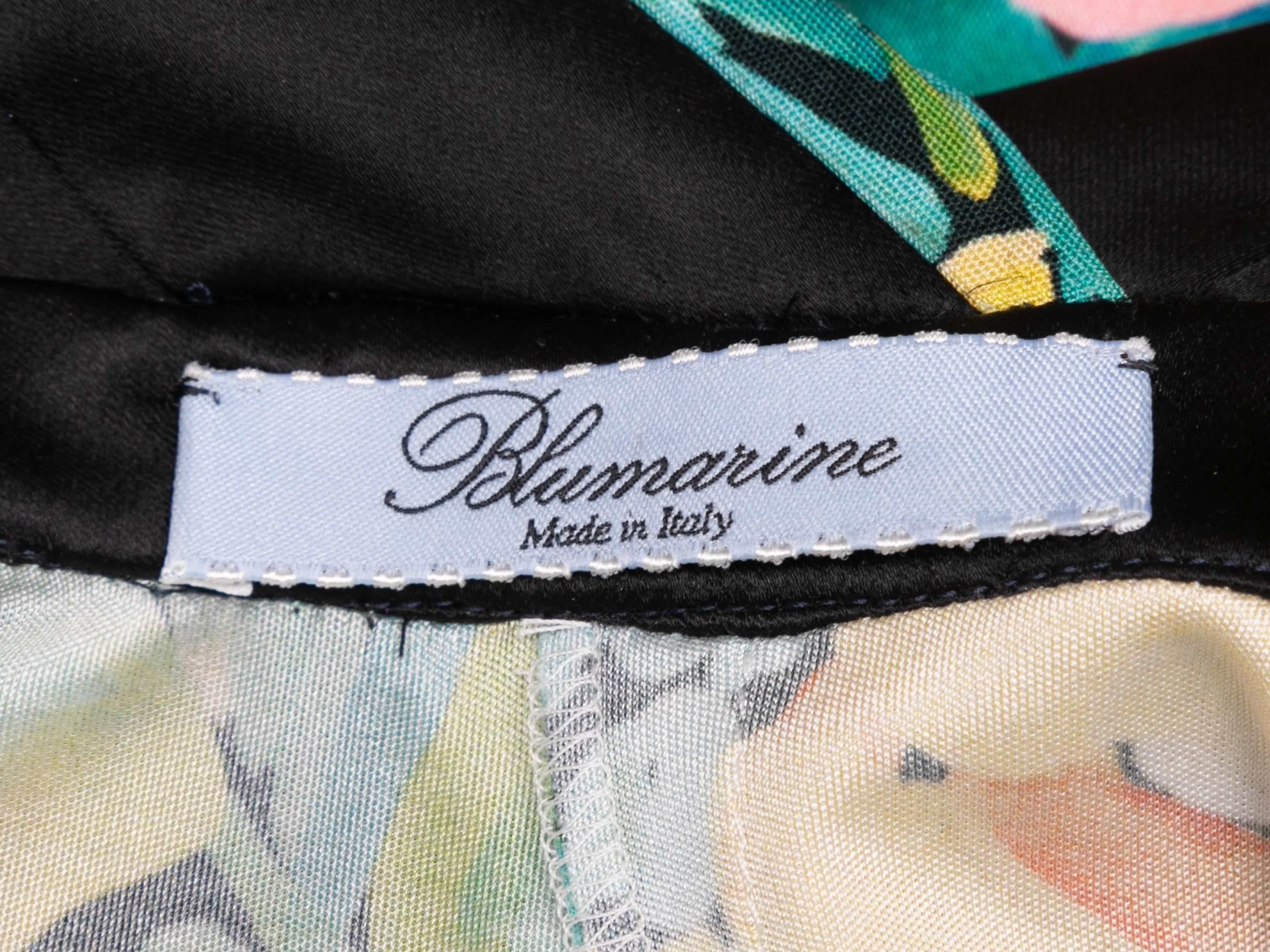 Multicolor Blumarine Sleeveless Embellished Floral Print Dress In Good Condition For Sale In New York, NY