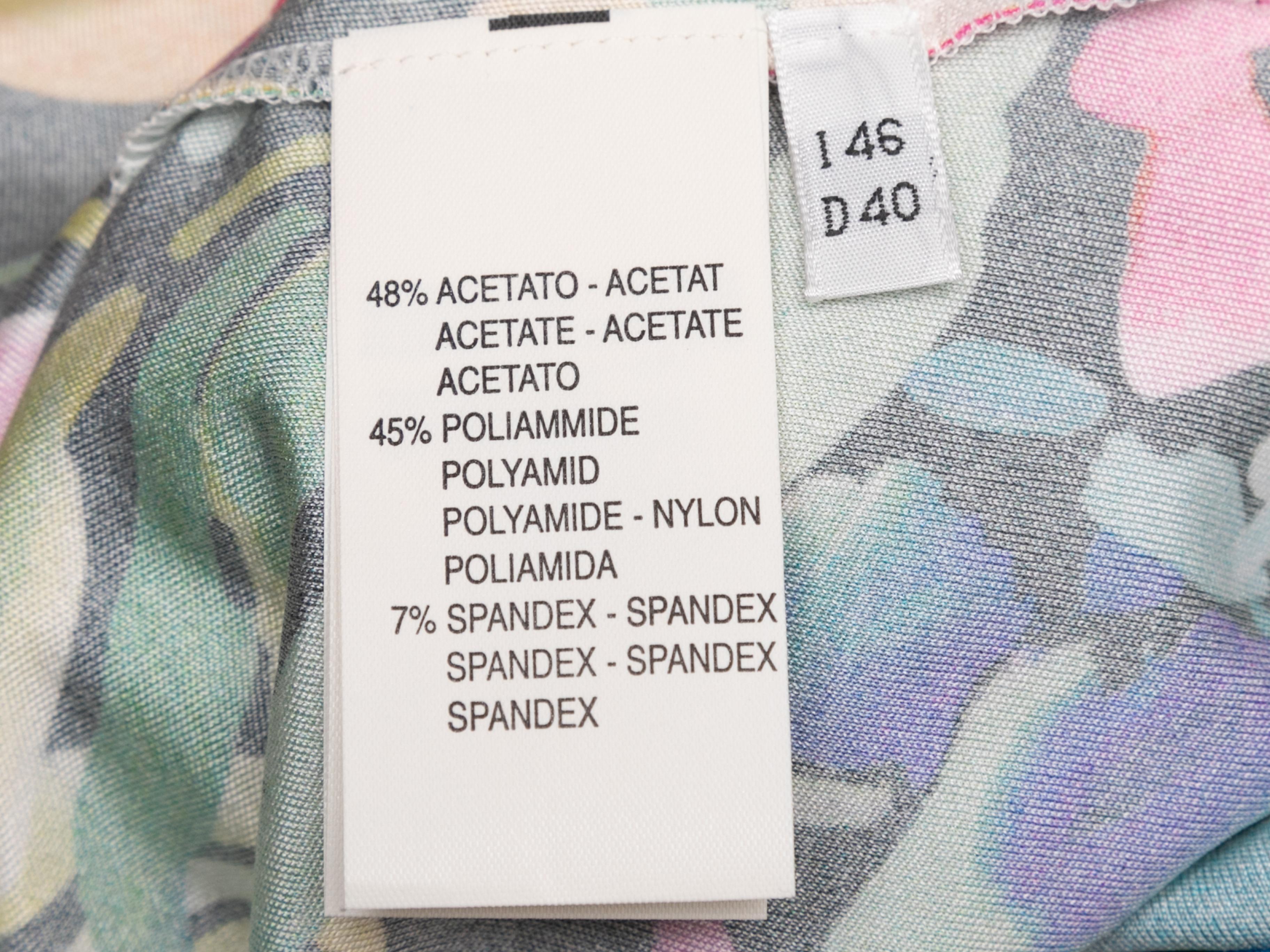 Women's Multicolor Blumarine Sleeveless Embellished Floral Print Dress For Sale