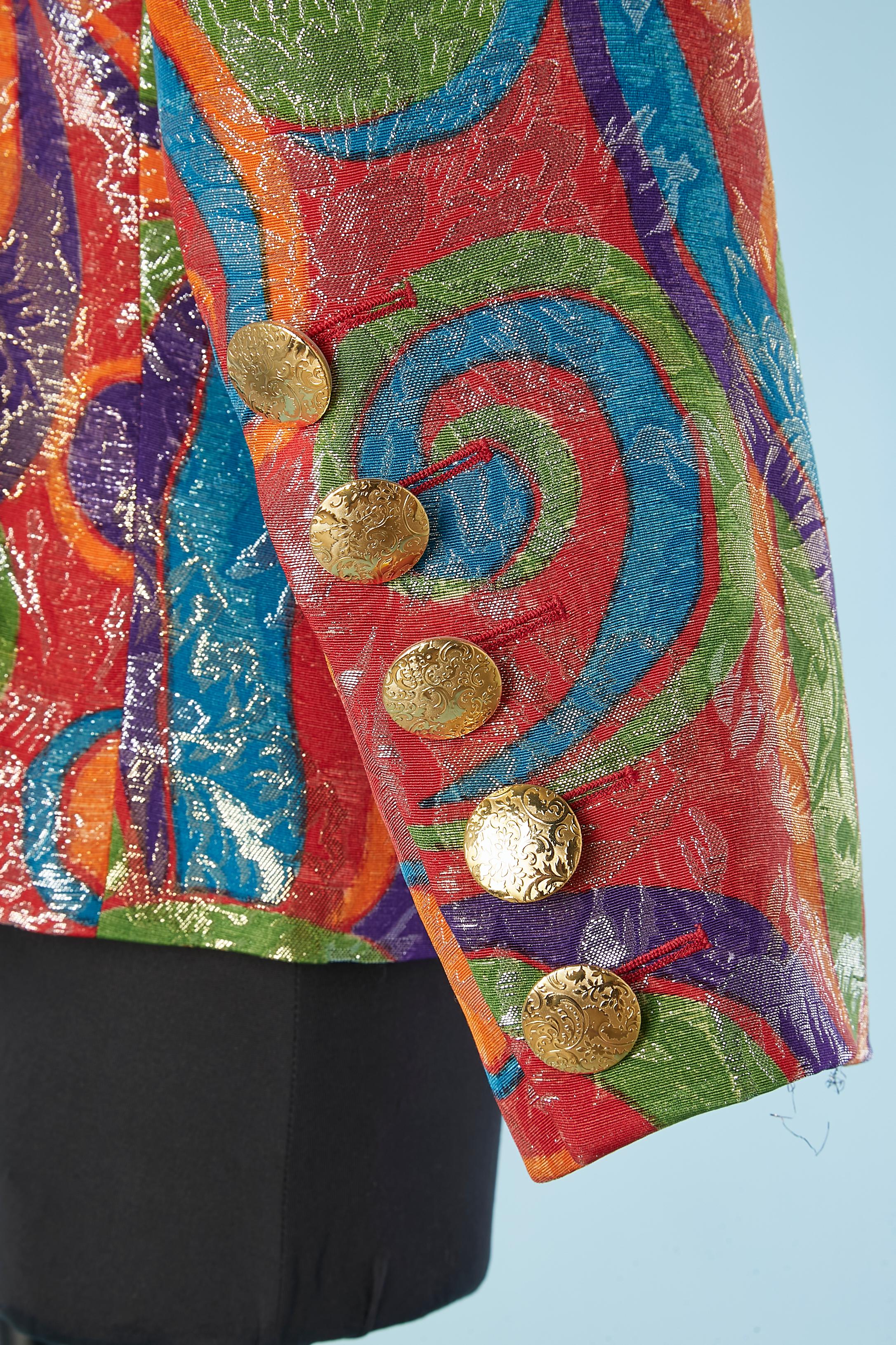 Women's Multicolor brocade evening jacket Yves Saint Laurent Rive Gauche FW 1989 For Sale