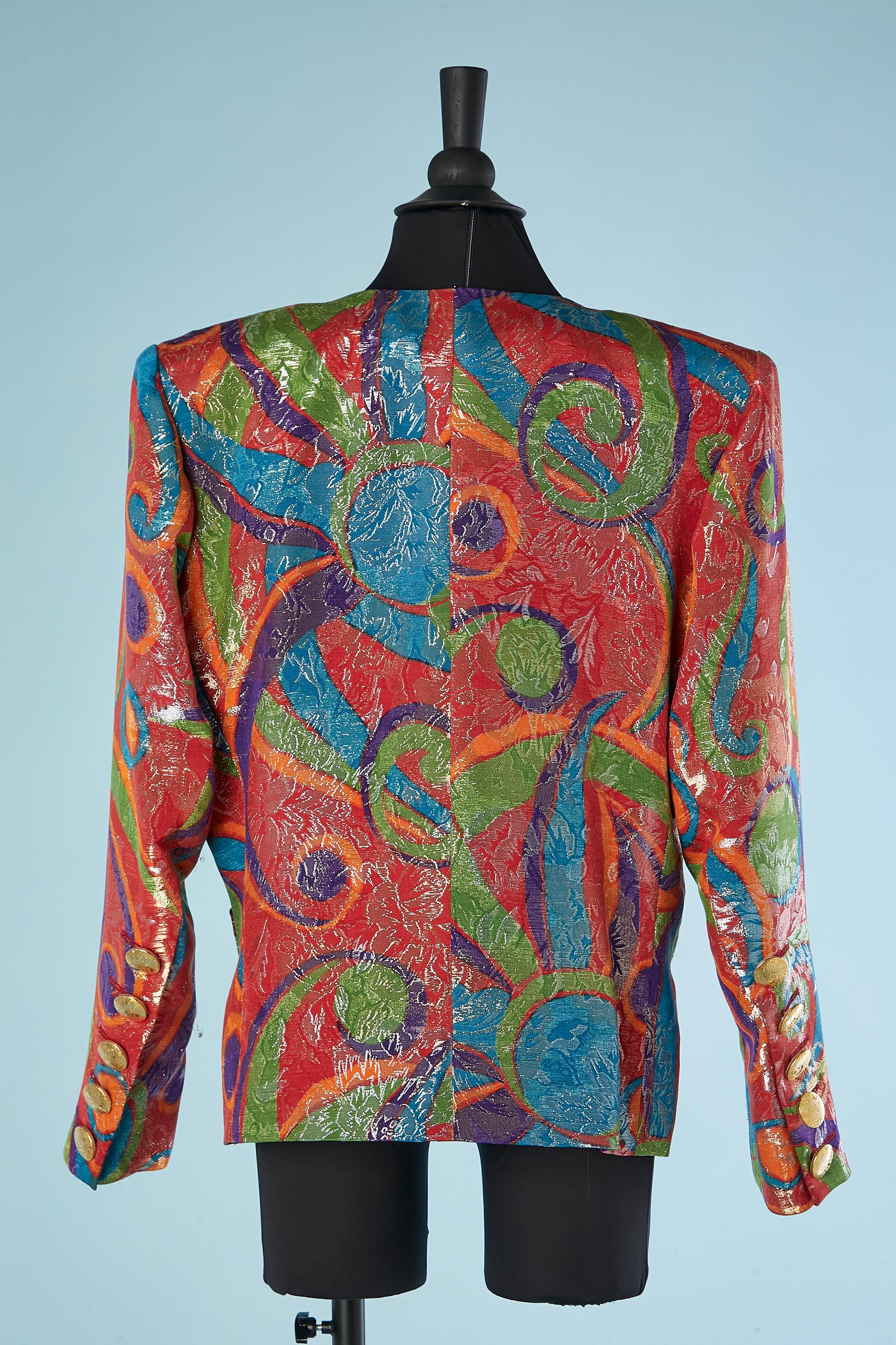 Multicolor brocade evening jacket Yves Saint Laurent Rive Gauche  For Sale 2