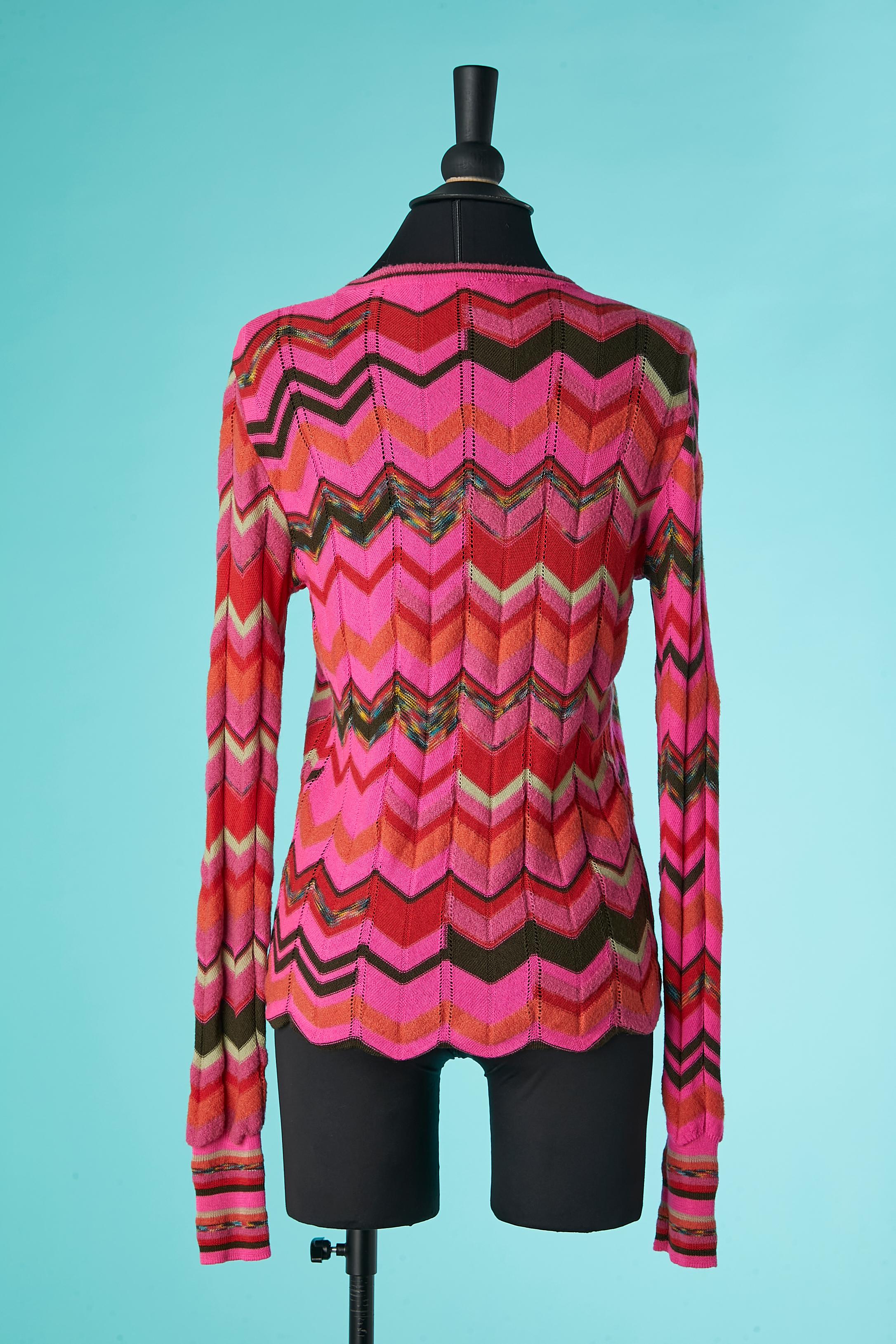 Mehrfarbige Strickjacke mit grafischem Jacquard-Muster Christian Lacroix Bazar  Damen im Angebot