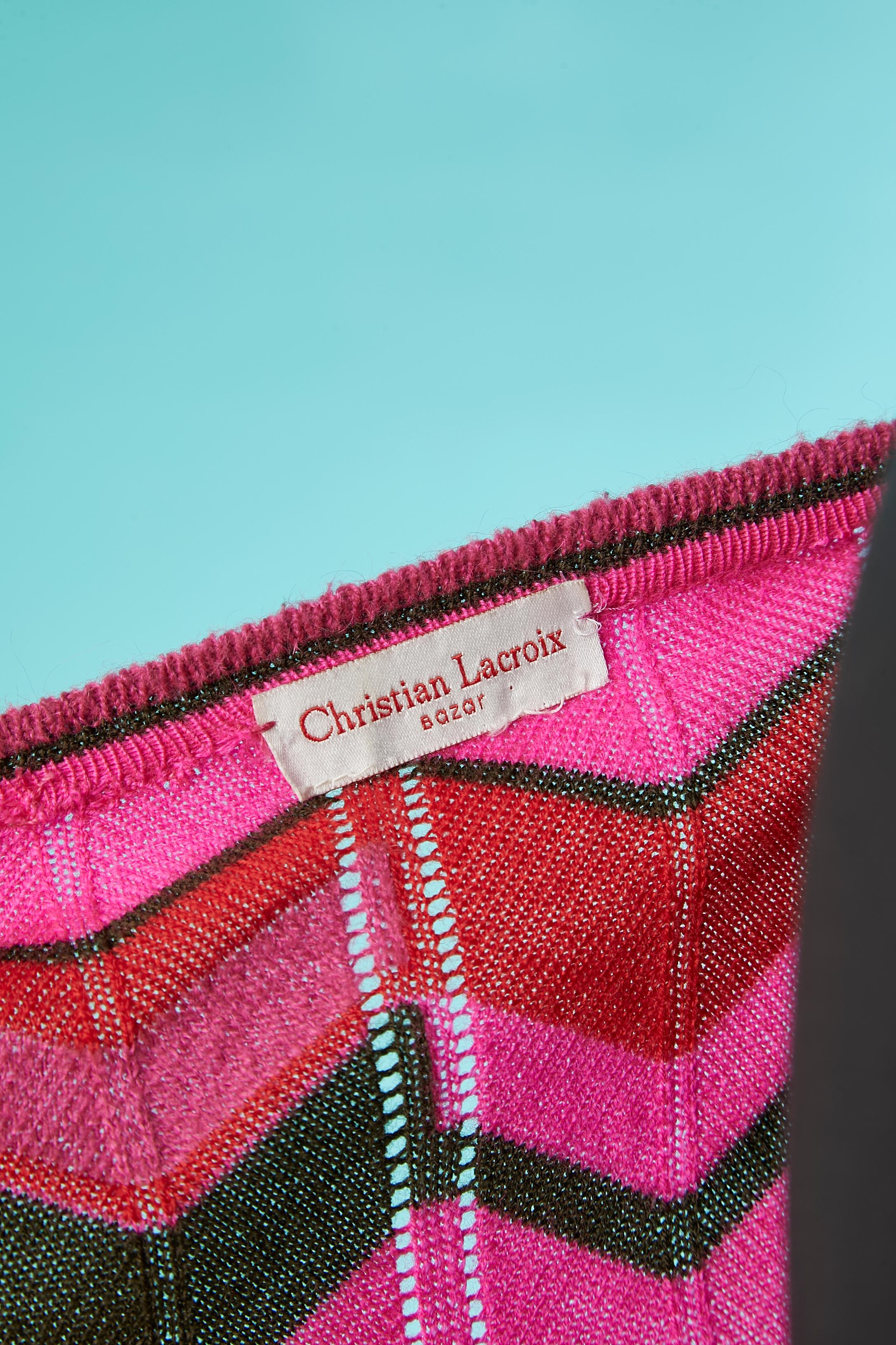 Mehrfarbige Strickjacke mit grafischem Jacquard-Muster Christian Lacroix Bazar  im Angebot 1
