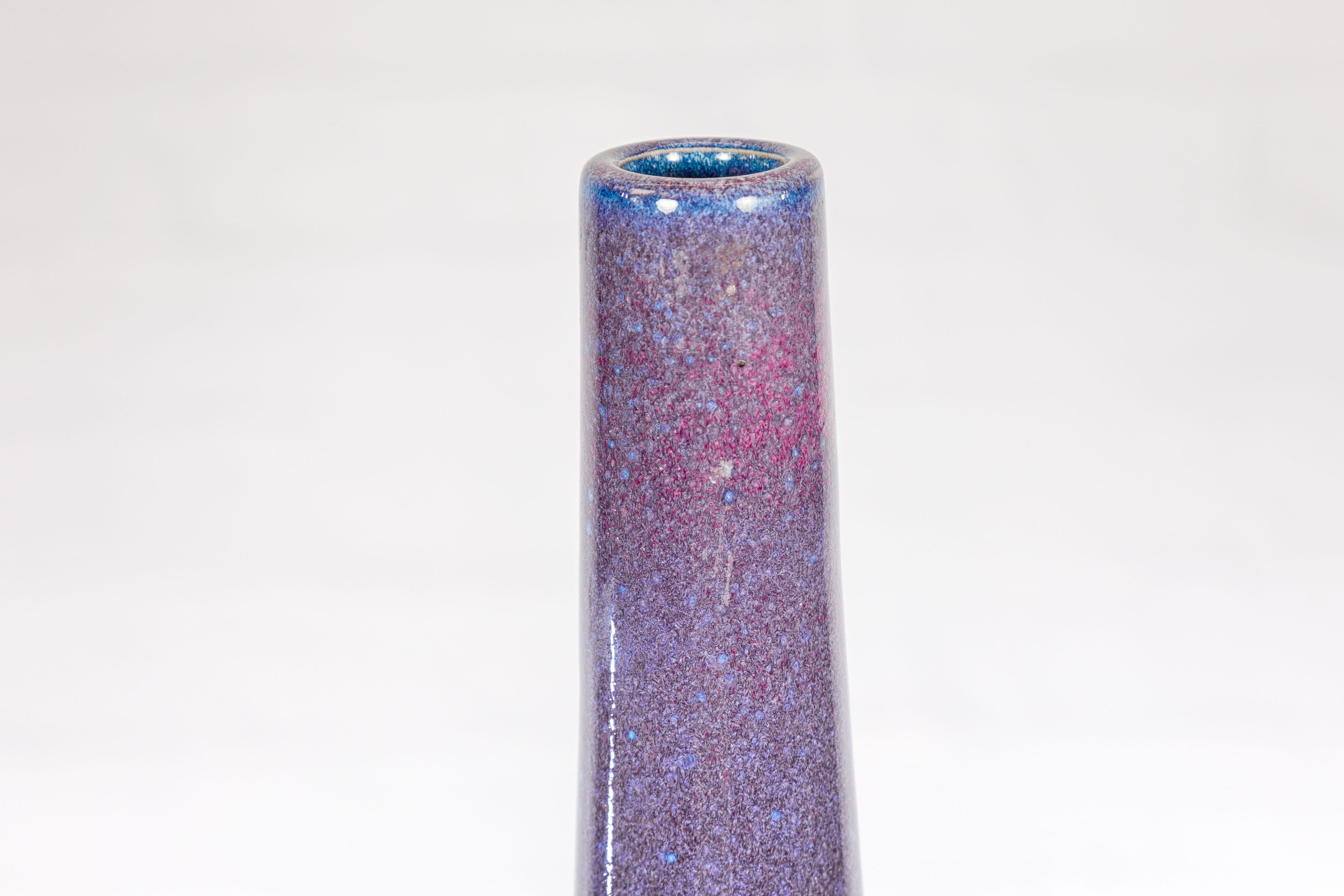 Multicolor Ceramic Bottle Base with Purple, Blue, Pink and White Tones For Sale 5