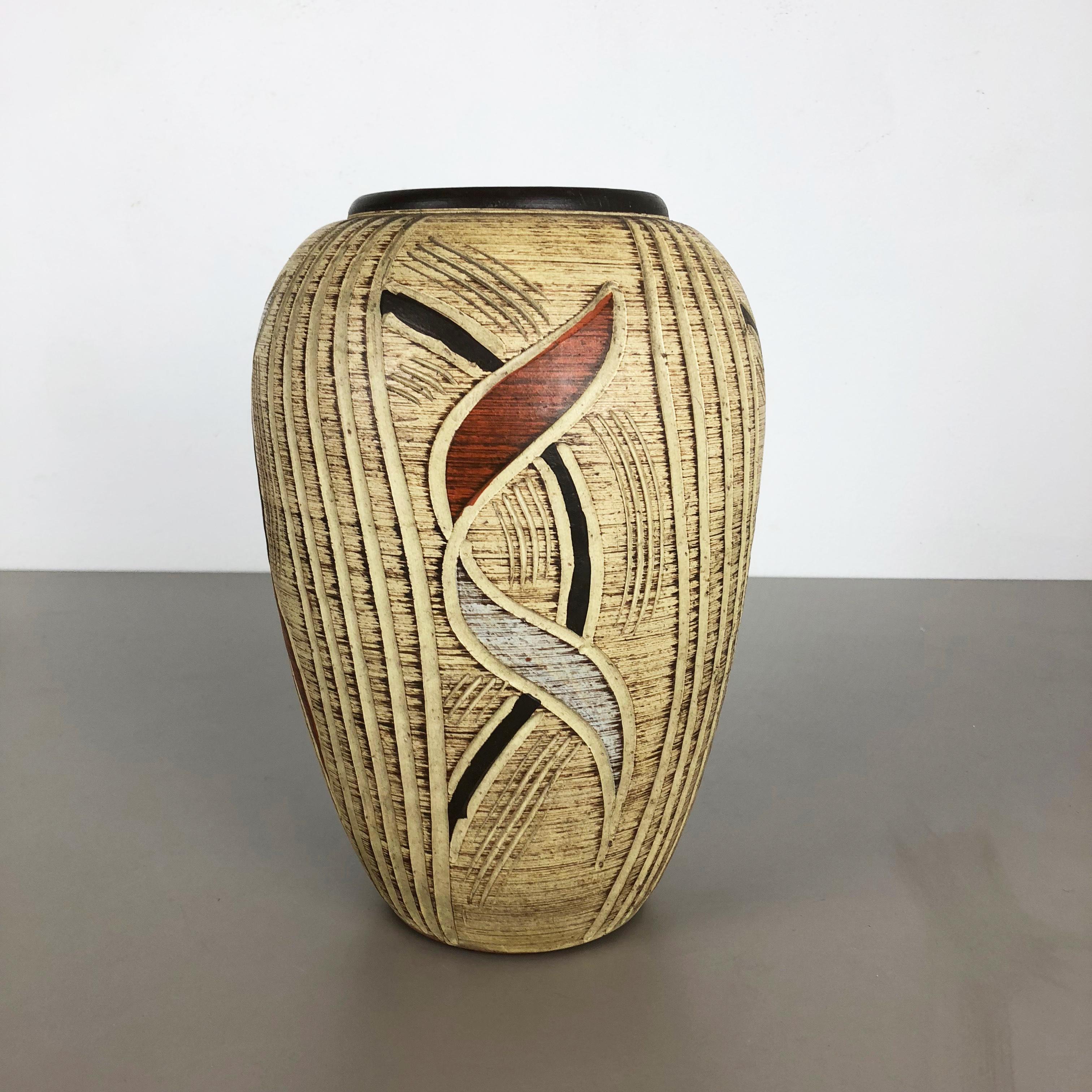 Mehrfarbige Keramikvase:: Sawa Ceramic Franz Schwaderlapp:: Deutschland 1960 (Moderne der Mitte des Jahrhunderts) im Angebot