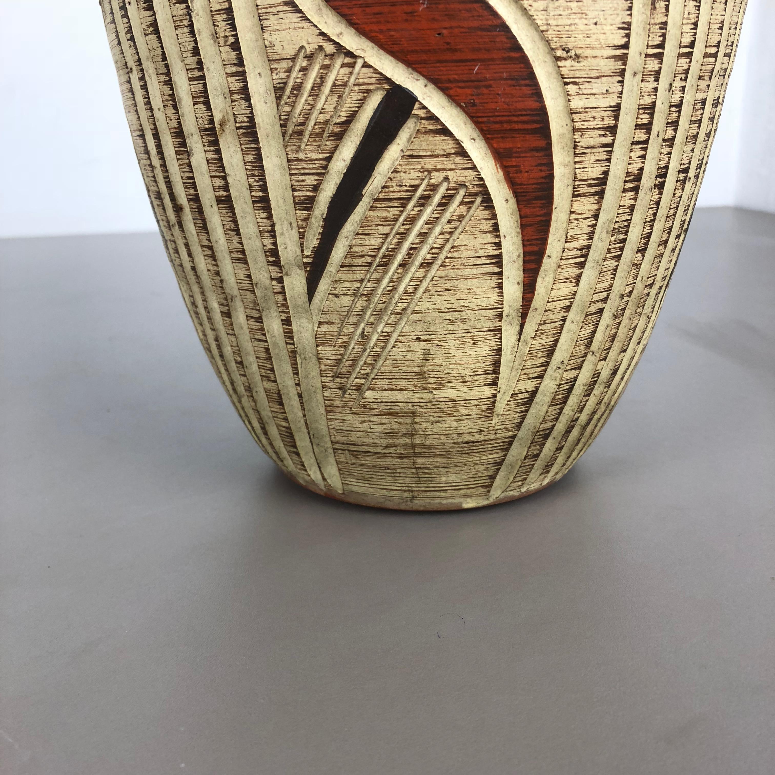 Multi-Color Ceramic Pottery Vase, Sawa Ceramic Franz Schwaderlapp, Germany 1960 In Good Condition For Sale In Kirchlengern, DE