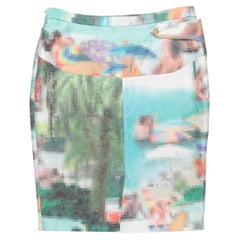 Multicolor Chalayan Pixelated Beach Print Skirt Size IT 38