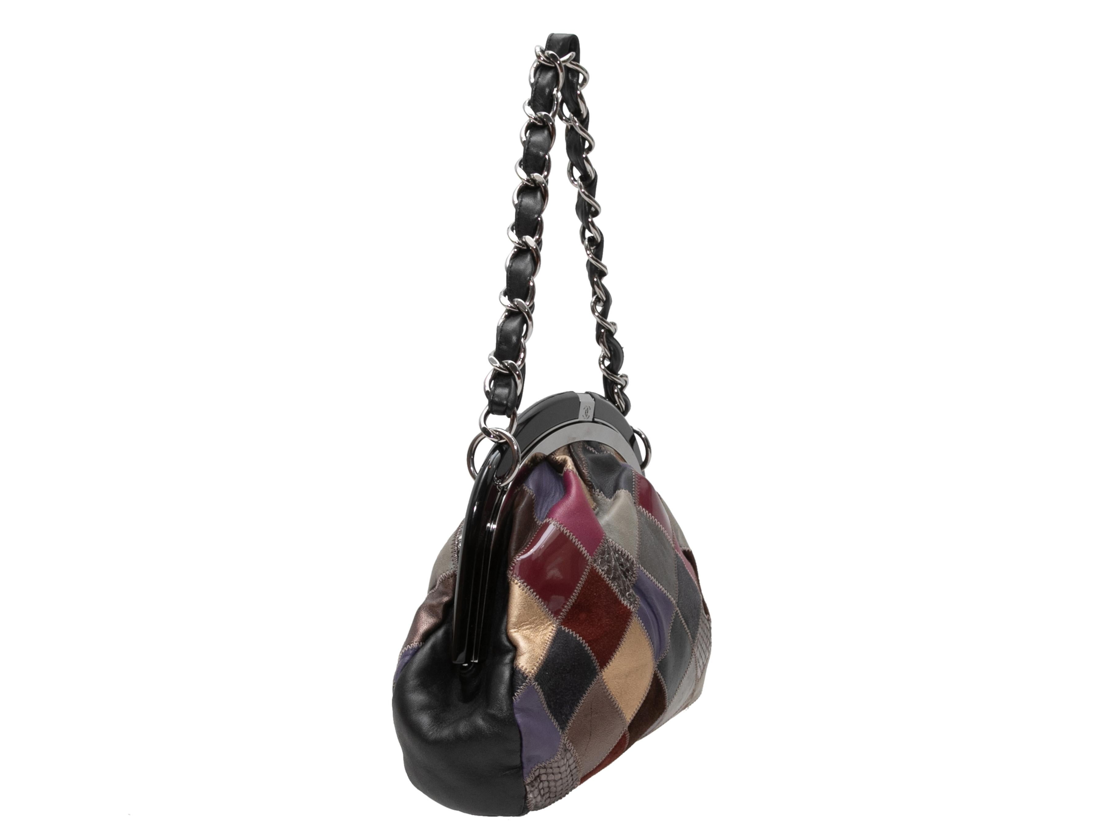 Multicolor Chanel 2005-2006 Patchwork Leather Frame Handbag In Good Condition For Sale In New York, NY