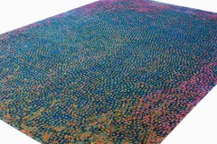 Multicolor Contemporary Silk Wool Abstract Area Rug Rishikesh by Joseph Carini