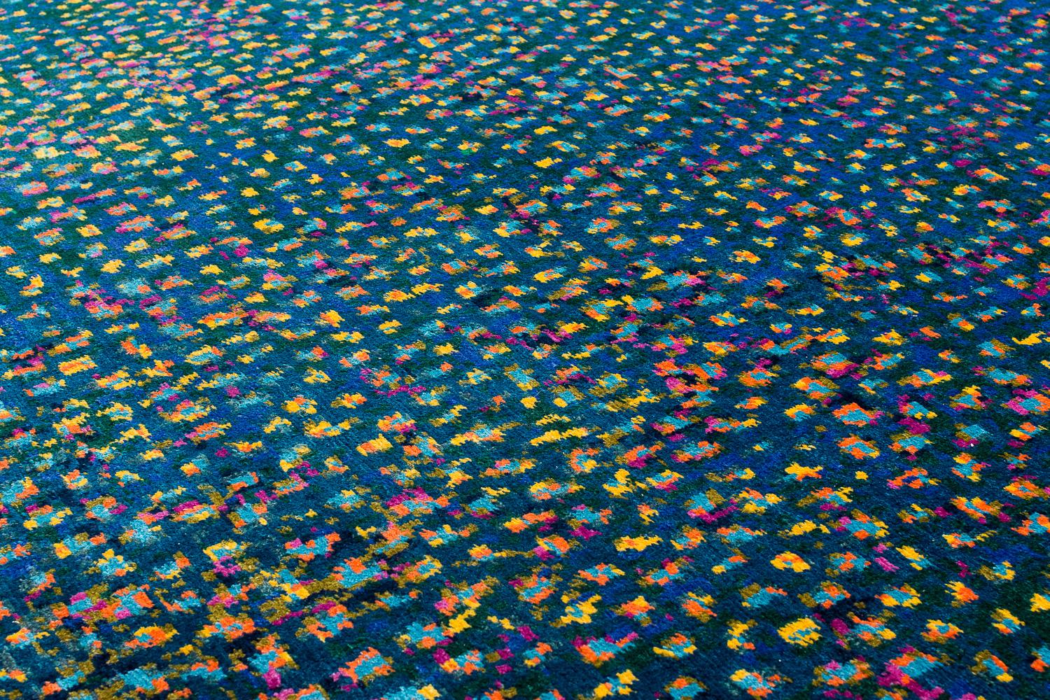 Tappeto per aree astratte in lana e seta Multicolor Contemporary Rishikesh di Joseph Carini In condizioni Nuovo in vendita a New York, NY