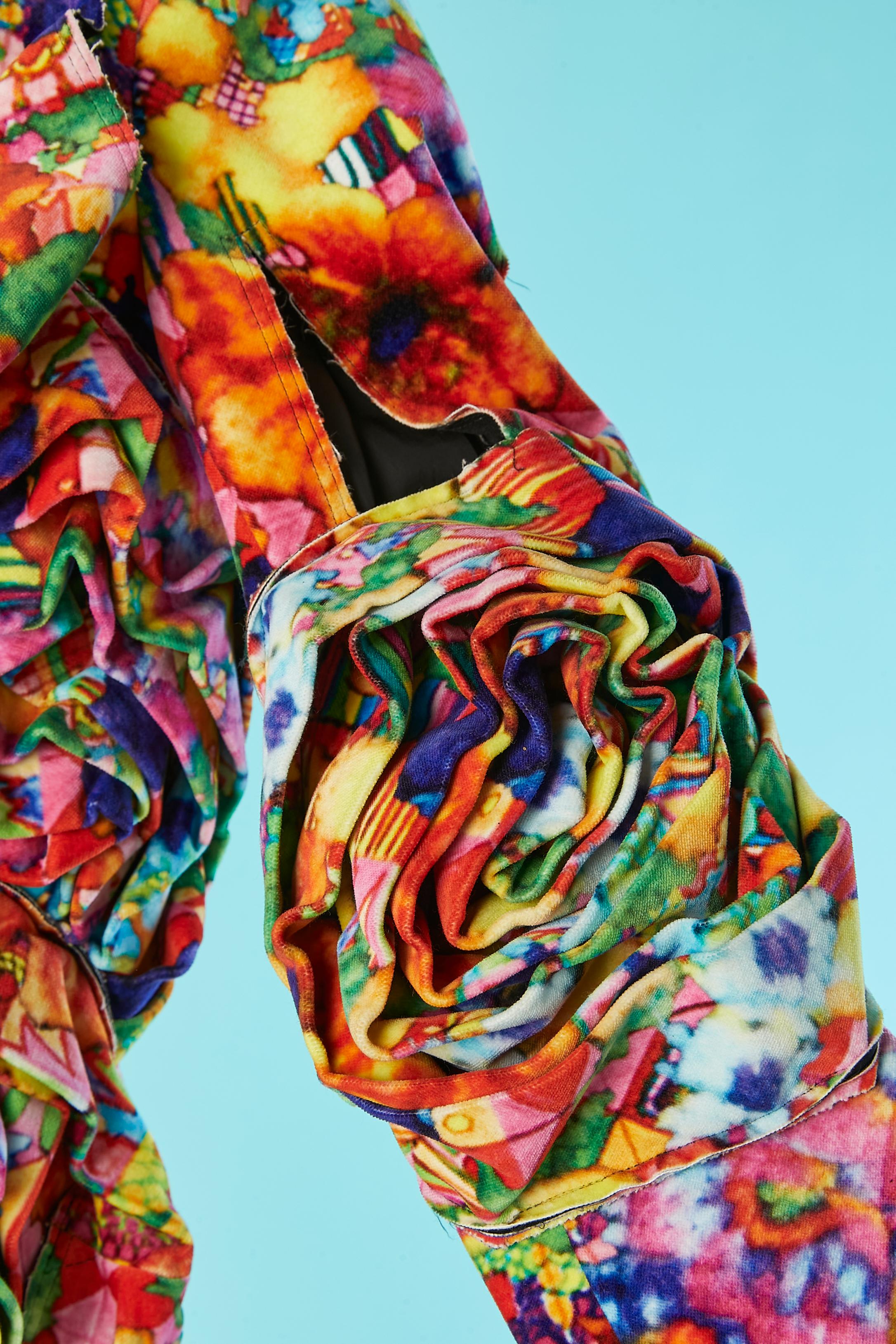 Mehrfarbiger Gehrock aus Baumwollsamt Comme des Garçons  im Zustand „Hervorragend“ im Angebot in Saint-Ouen-Sur-Seine, FR