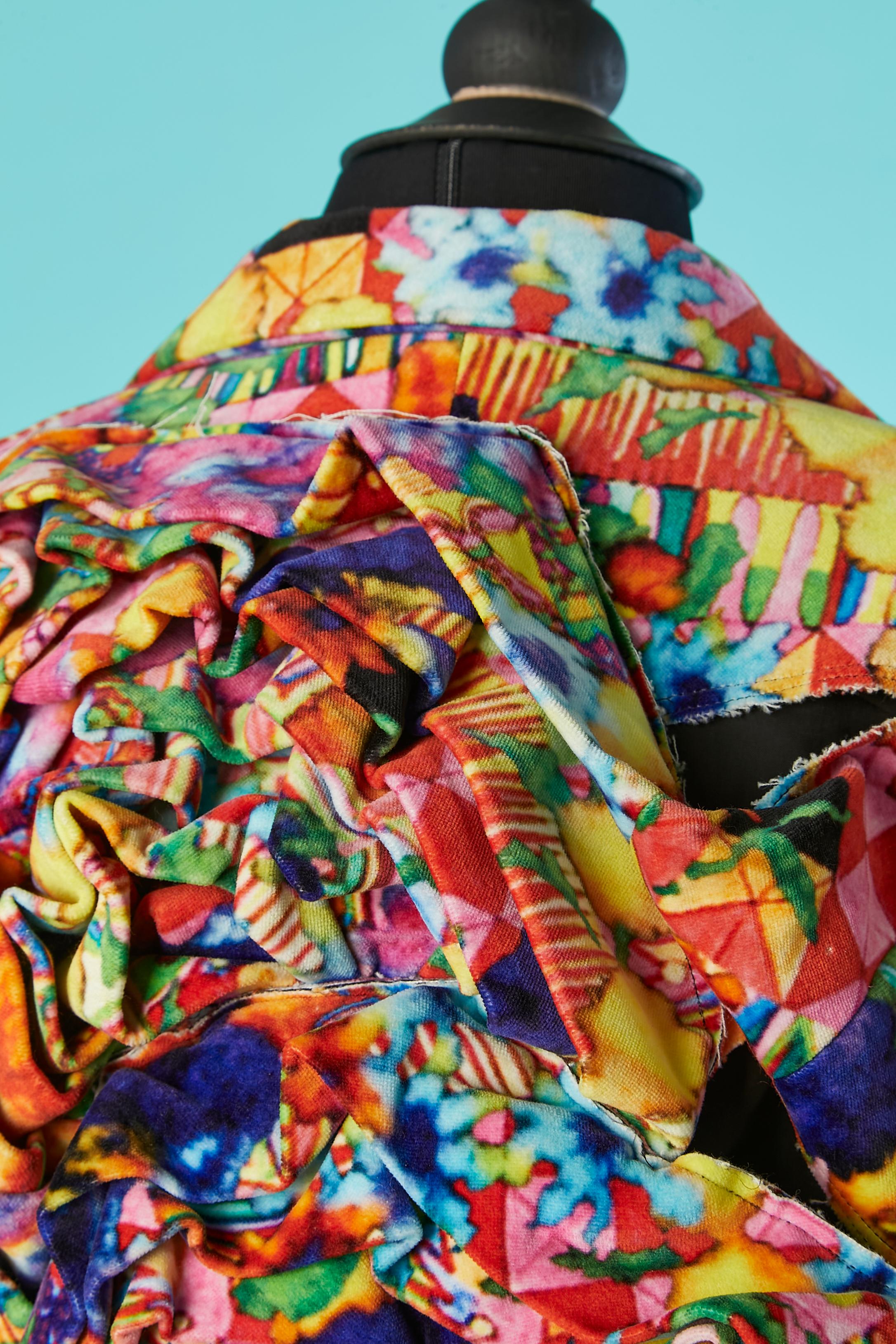 Multicolor cotton velvet frock coat Comme des Garçons  For Sale 4