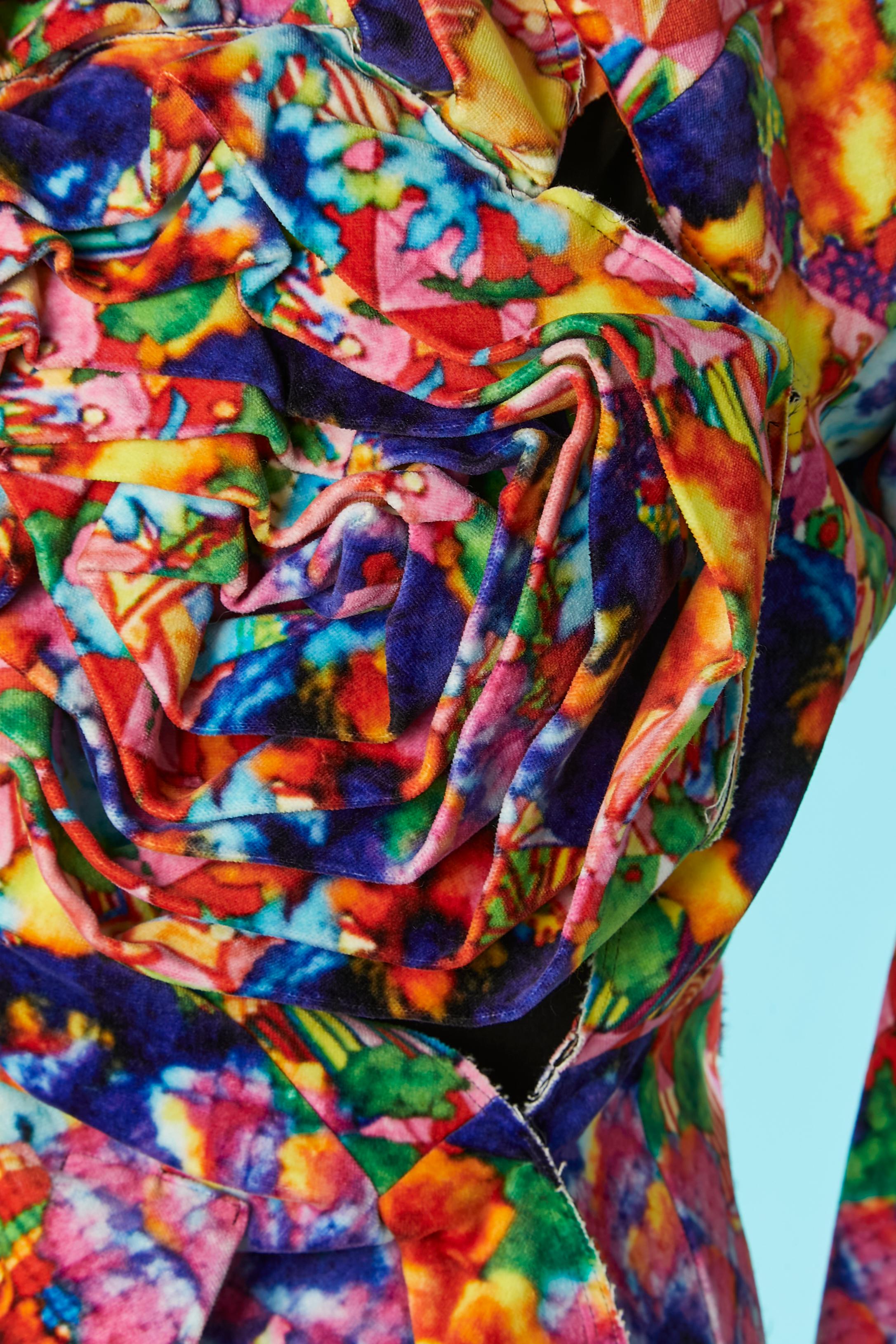 Multicolor cotton velvet frock coat Comme des Garçons  For Sale 5