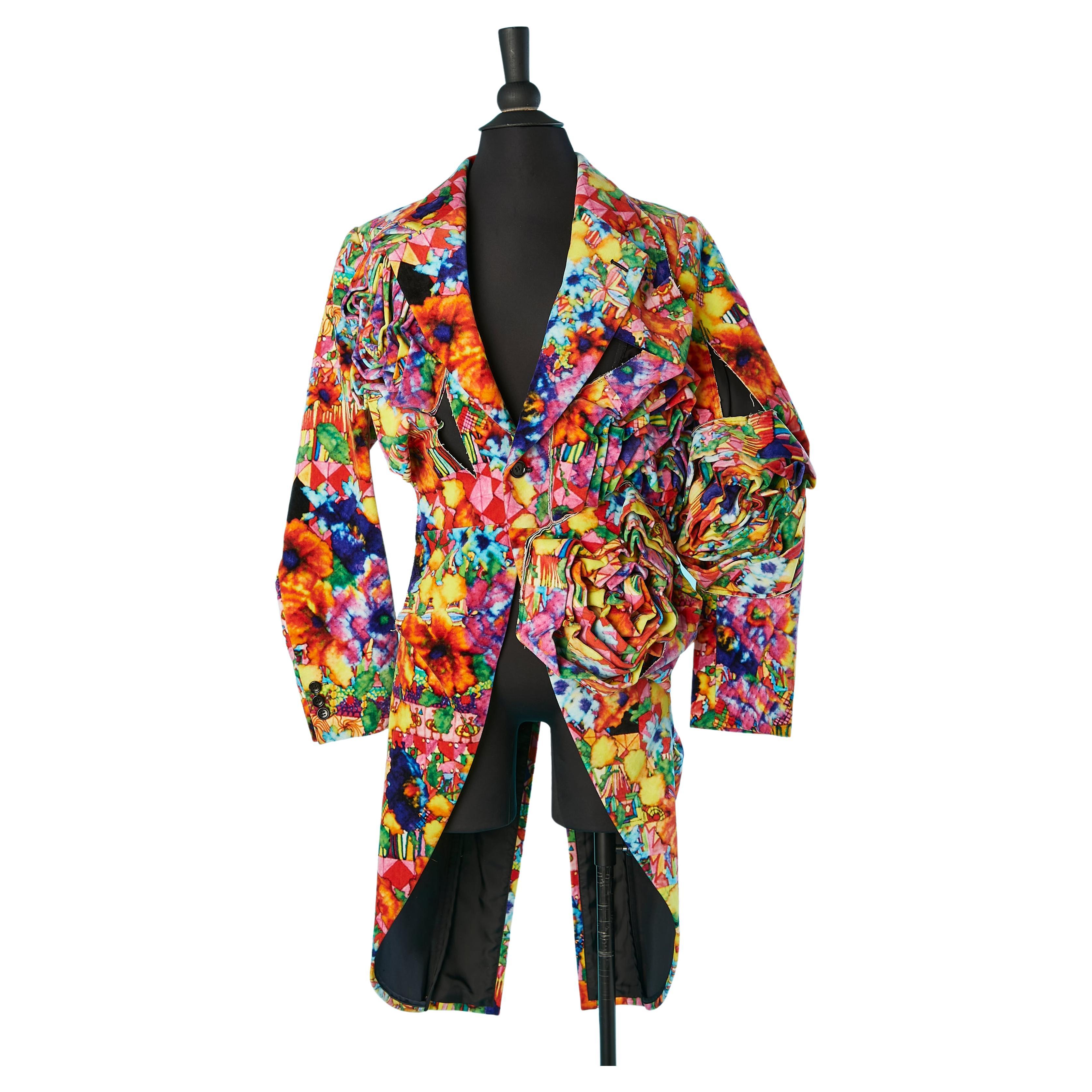 Multicolor cotton velvet frock coat Comme des Garçons  For Sale