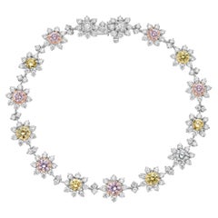 Multicolor Diamond Flower Bracelet