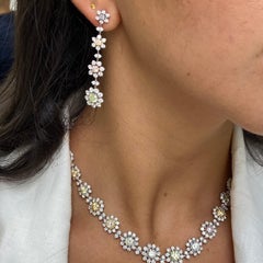 Rare Colors - Multicolor Diamond Flower Drop Earrings