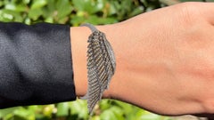 Multicolor Diamond Wing Bangle Bracelet 2.7 Carats