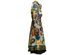 Multicolor Dolce & Gabbana Spring/Sumer 2020 Silk Fruit & Funghi Dress Size IT 3