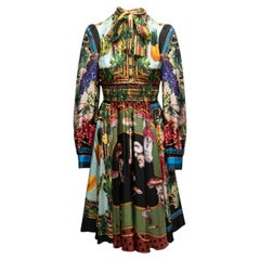Multicolor Dolce & Gabbana Spring/Sumer 2020 Silk Fruit & Funghi Dress Size IT 3