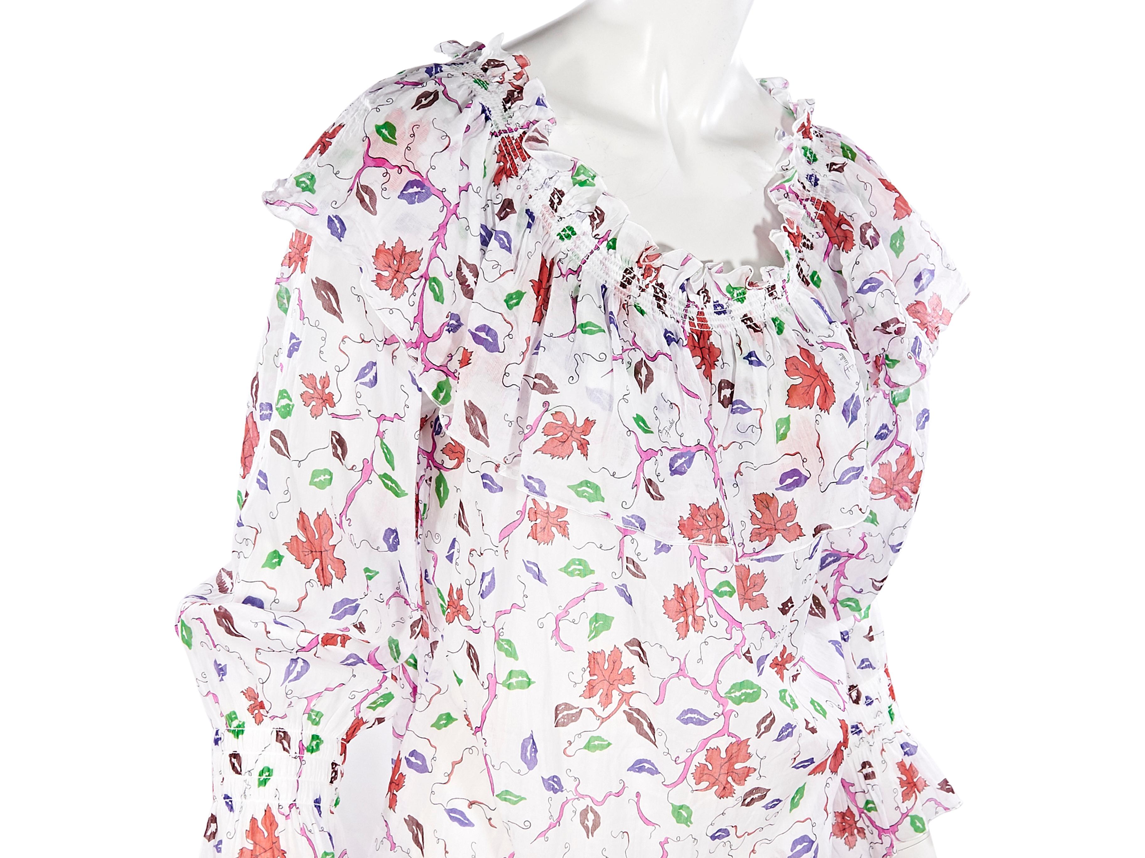 Multicolor Emilio Pucci Floral-Printed Blouse In Good Condition In New York, NY