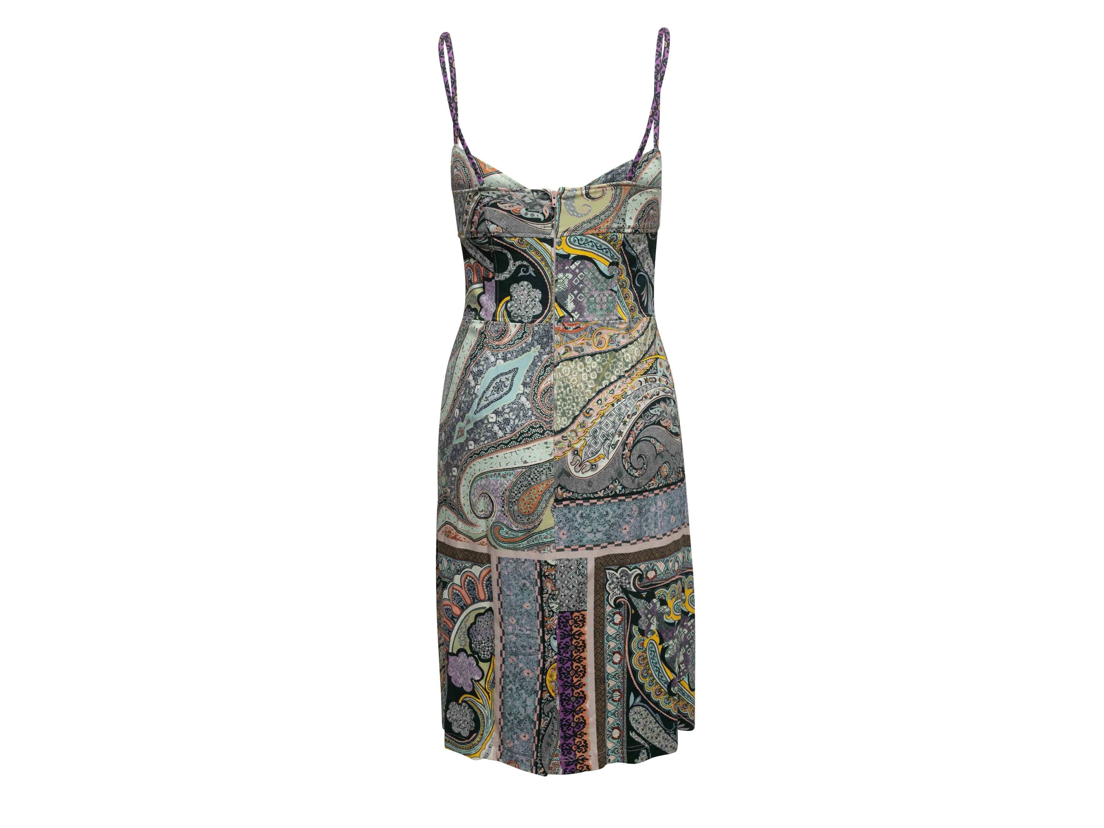 Multicolor Etro Paisley Print Sleeveless Dress Size IT 42 In Good Condition In New York, NY