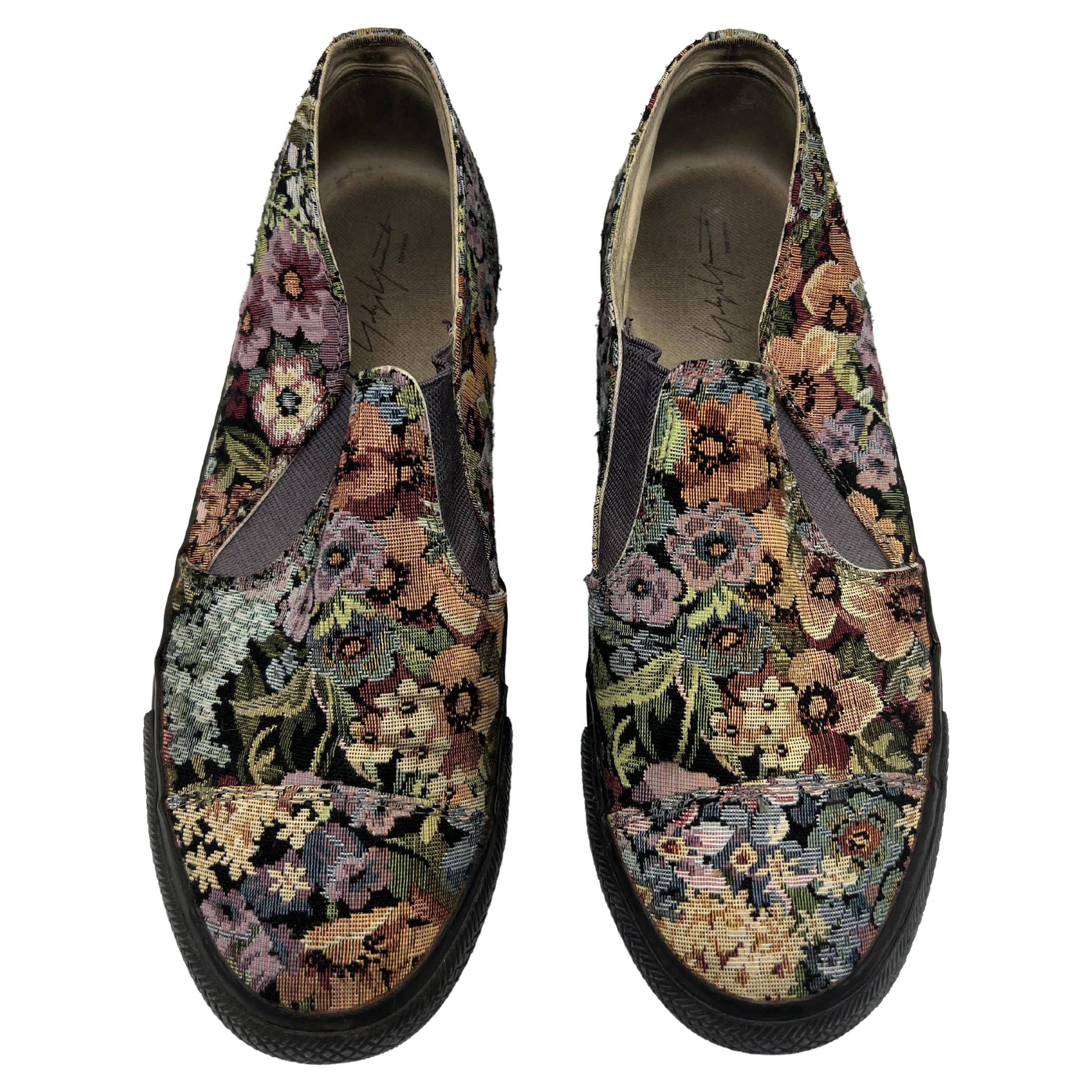 Yohji Yamamoto Multicolor Floral Slip On Sneakers, Size 11