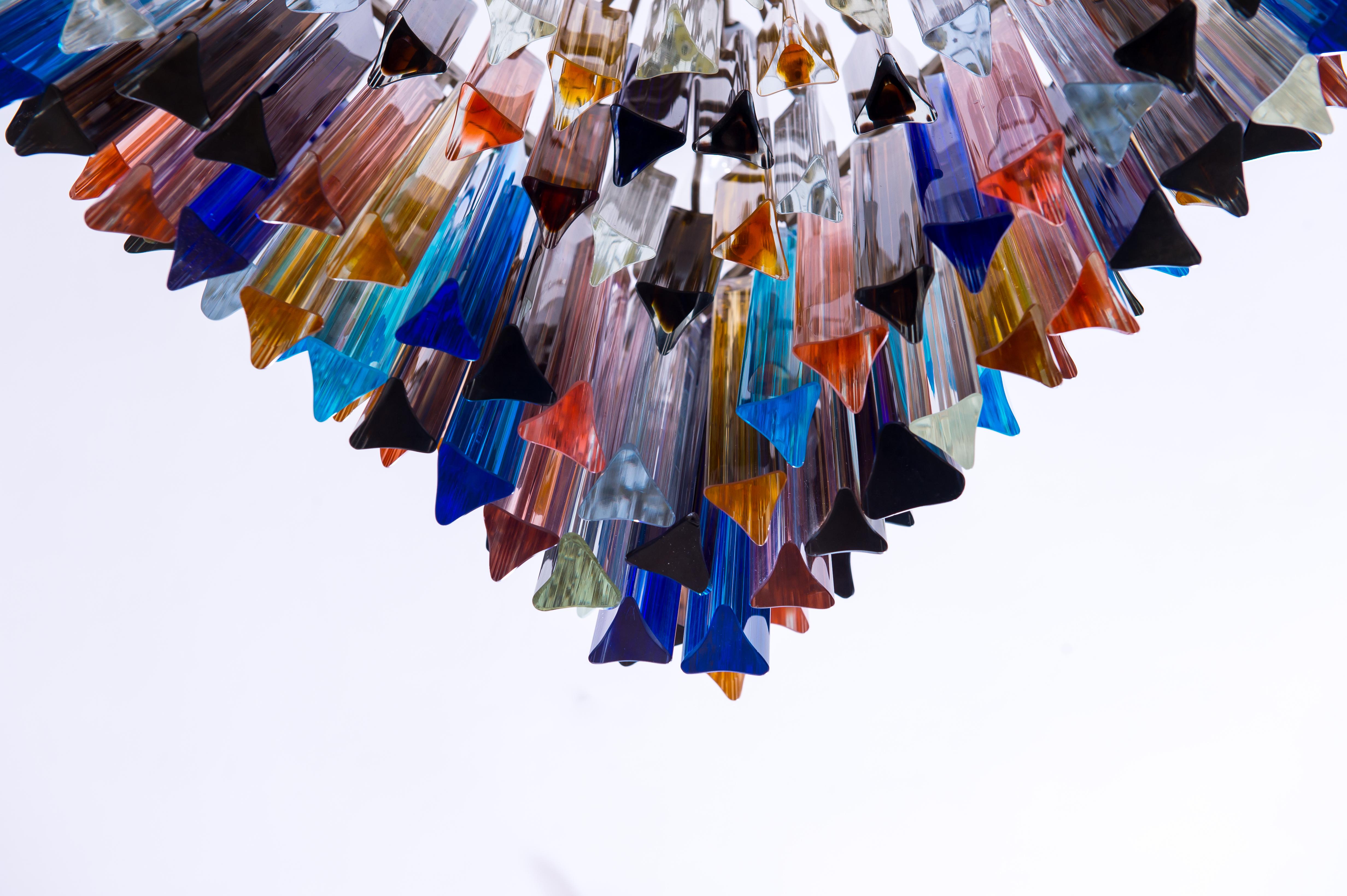 Italian Flush Mount in Murano Glass Multi color Elements by Giovanni Dalla Fina For Sale 5