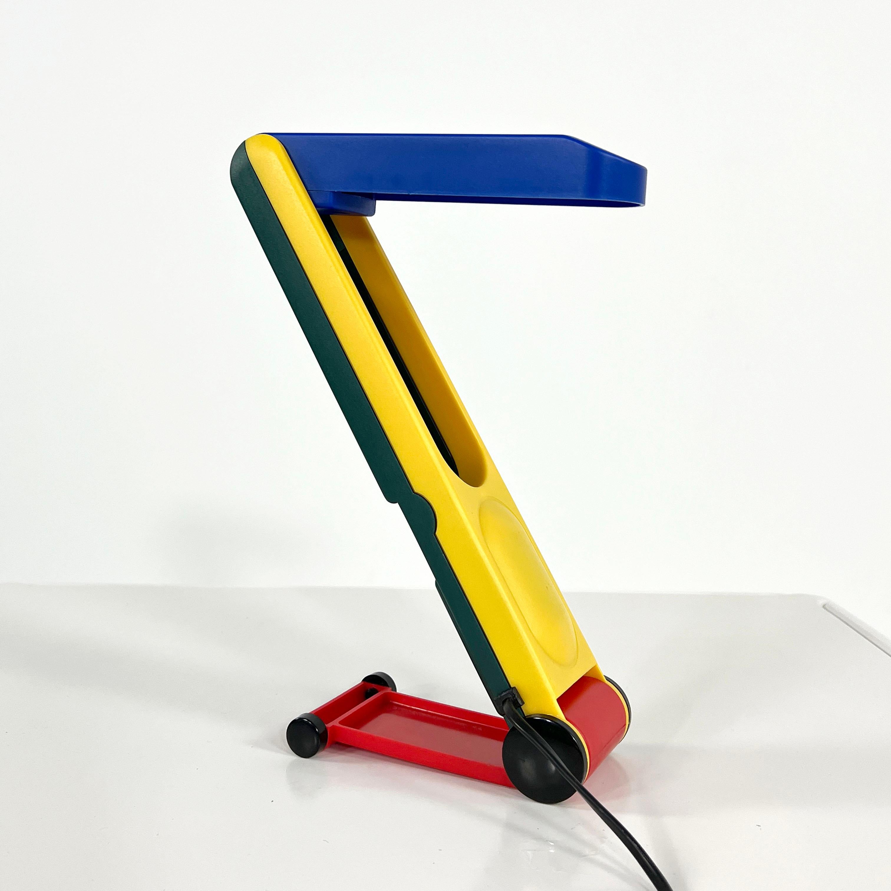 Post-Modern Multicolor Folding Table Lamp from Benetton Italy, 1980s