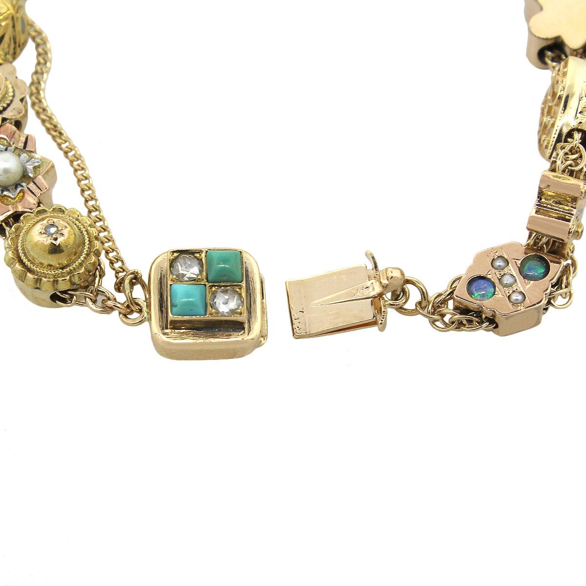 Women's Multi-Color Gemstone Slide Bracelet