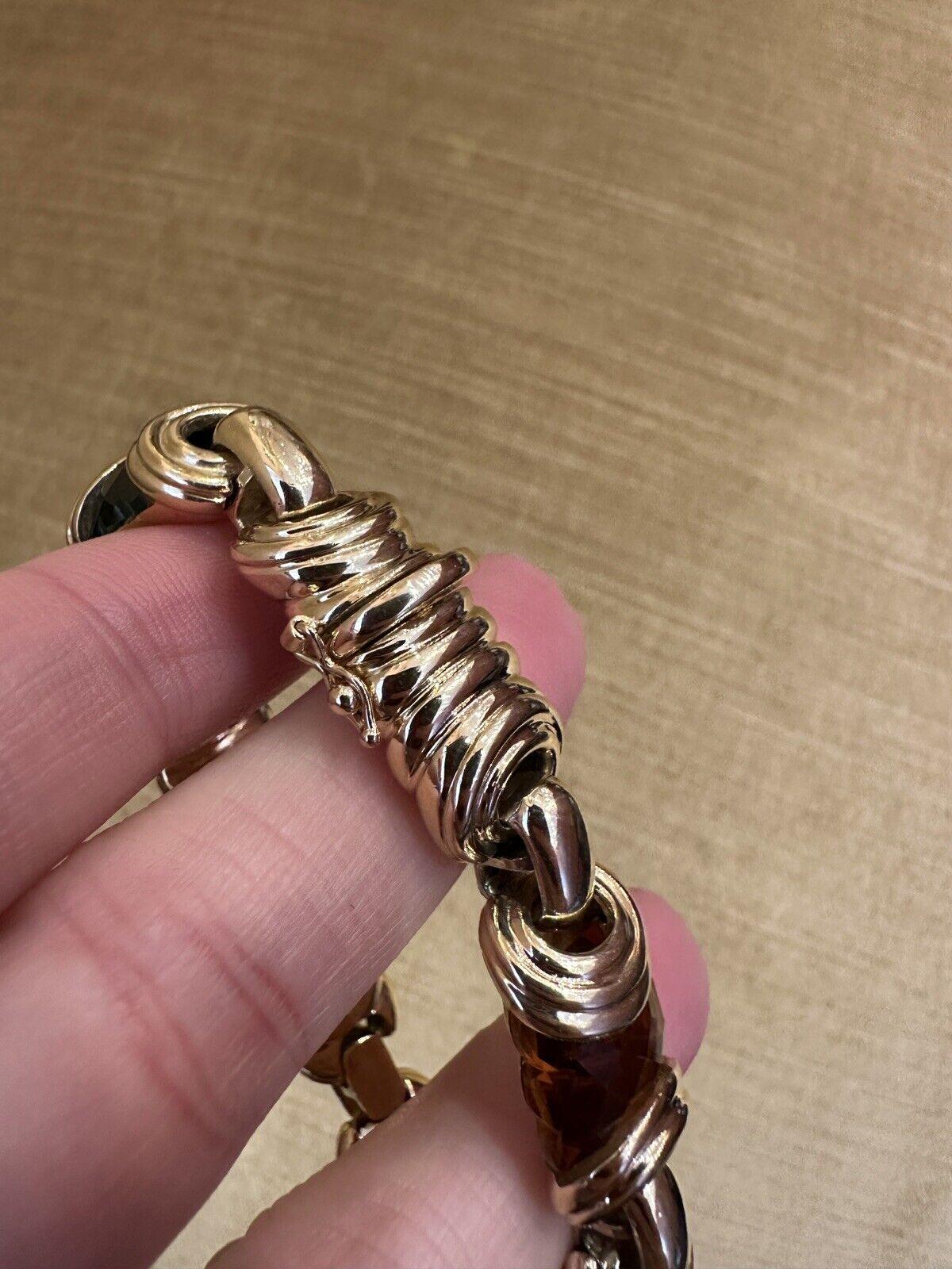 Bracelet en or jaune 18k avec pierres multi-couleurs Unisexe en vente