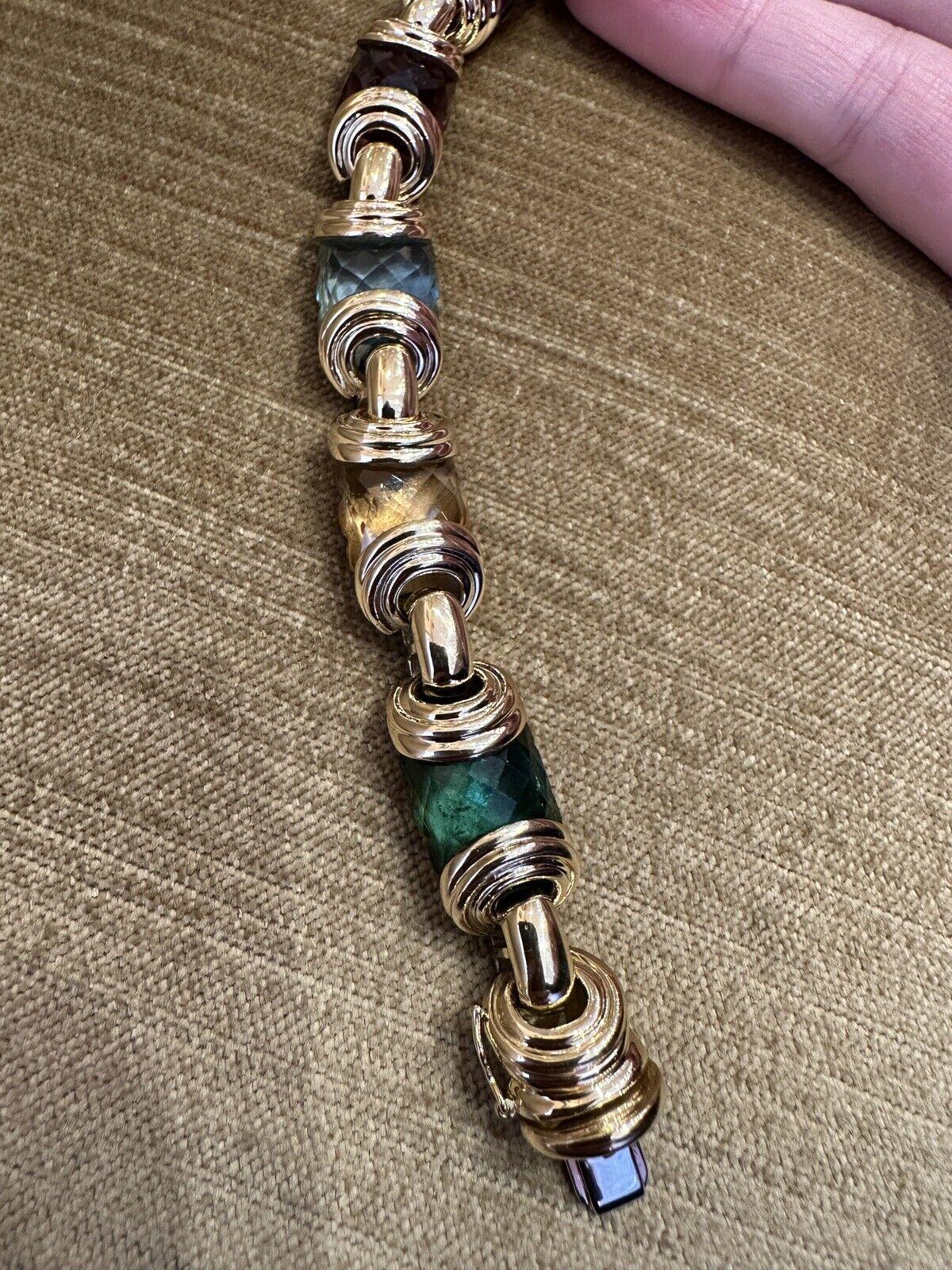 Bracelet en or jaune 18k avec pierres multi-couleurs en vente 1