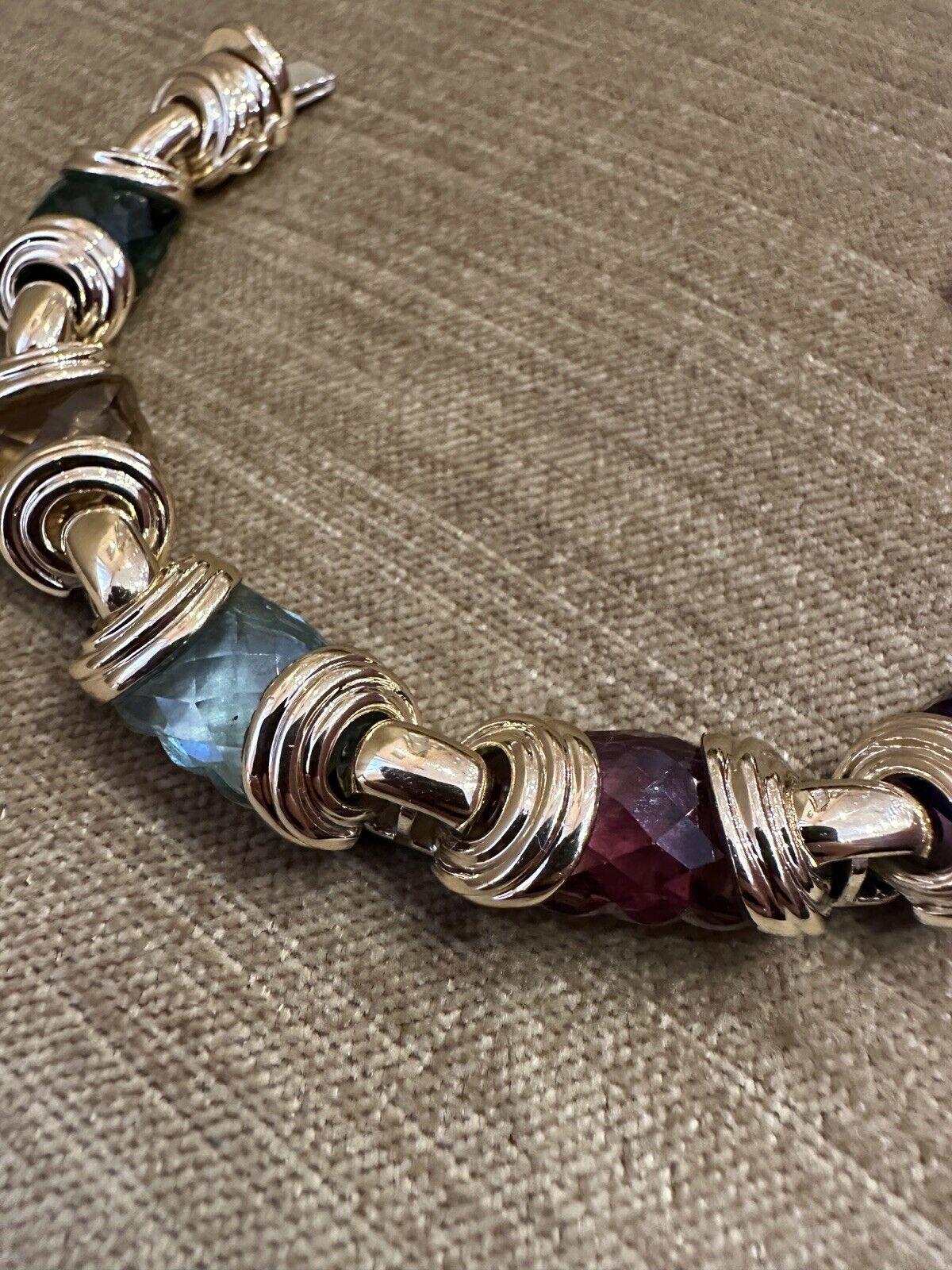 Bracelet en or jaune 18k avec pierres multi-couleurs en vente 4