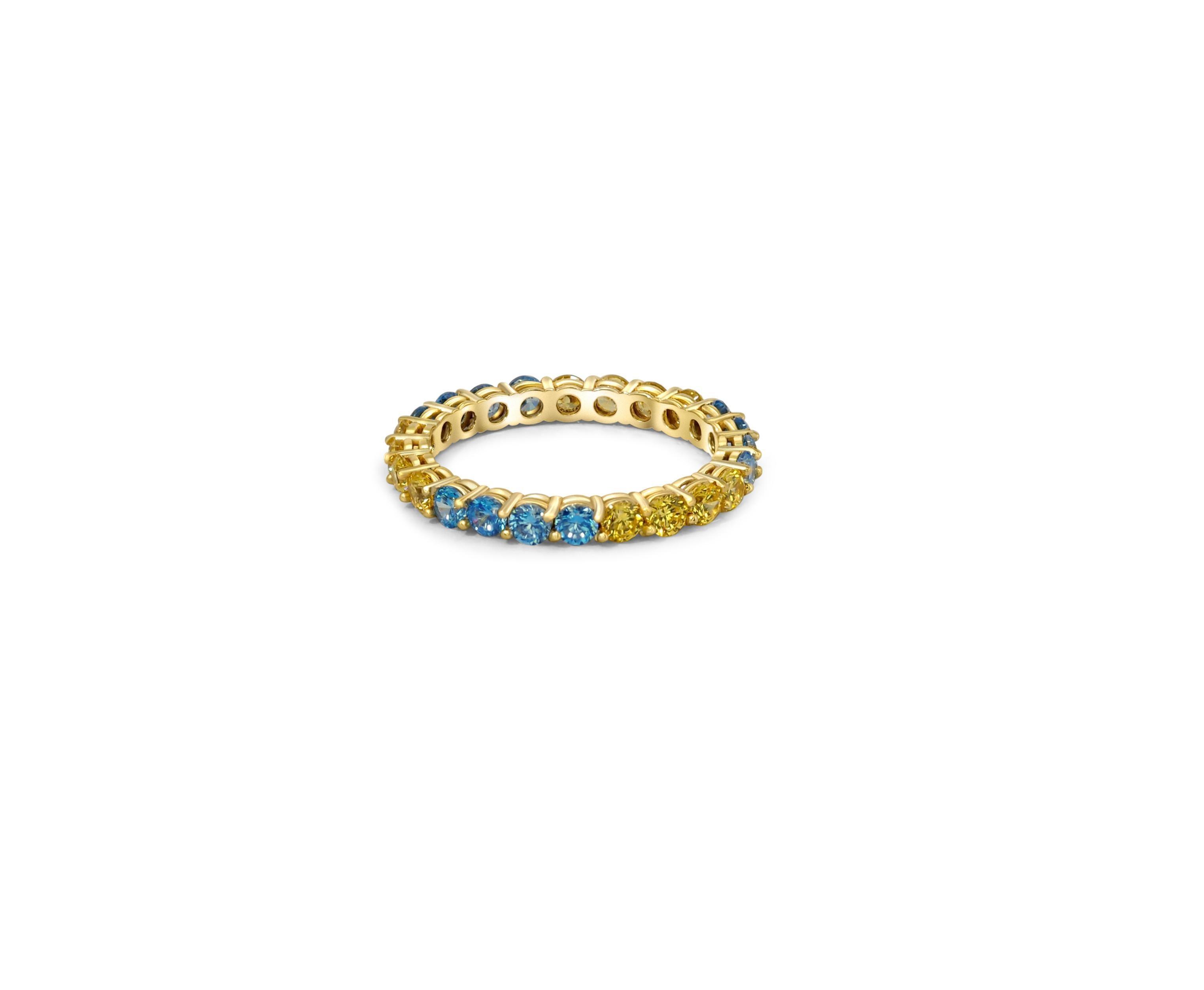 in vendita:  Anello eternità con pietre multicolori in oro 14k 2