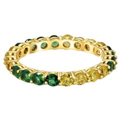 Multicolor gemstones eternity 14k gold ring band