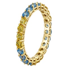 Bague d'éternité en or 14k avec pierres précieuses multicolores