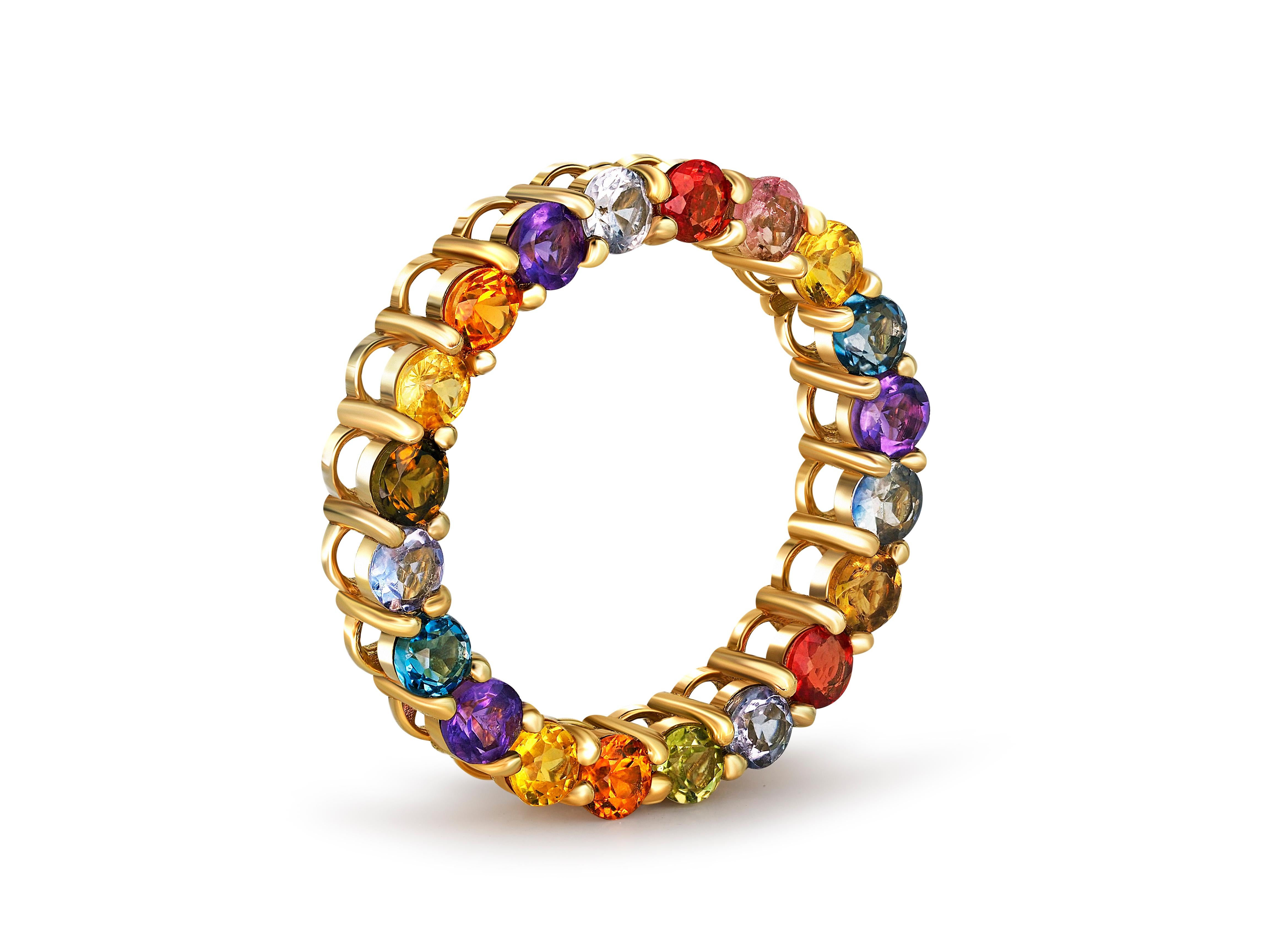 Women's Multicolor gemstones Full Eternity Pendant.  For Sale