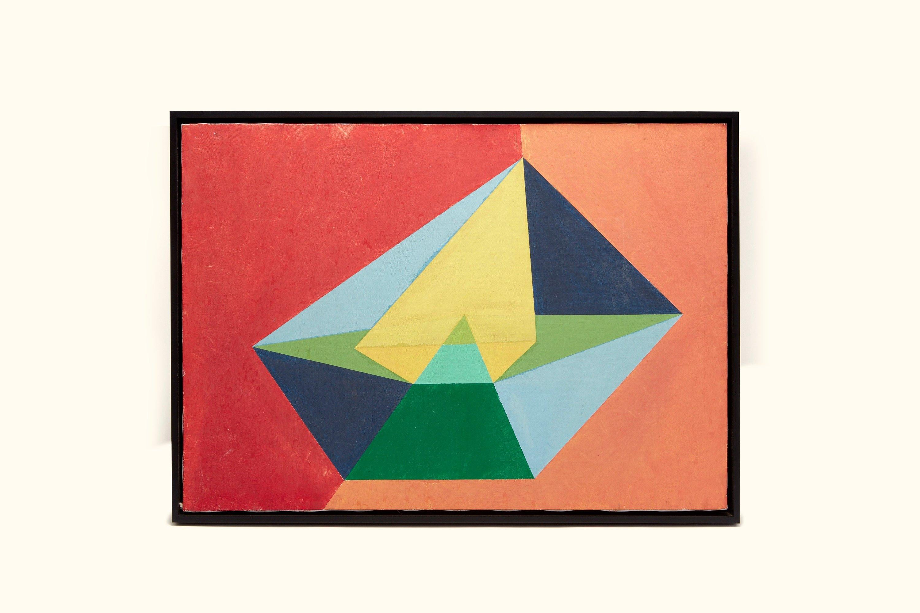 Multi-color geometric acrylic on canvas.