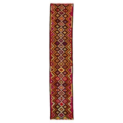 Multicolor Geometric Flatweave Wool Rug Turkish Kilim