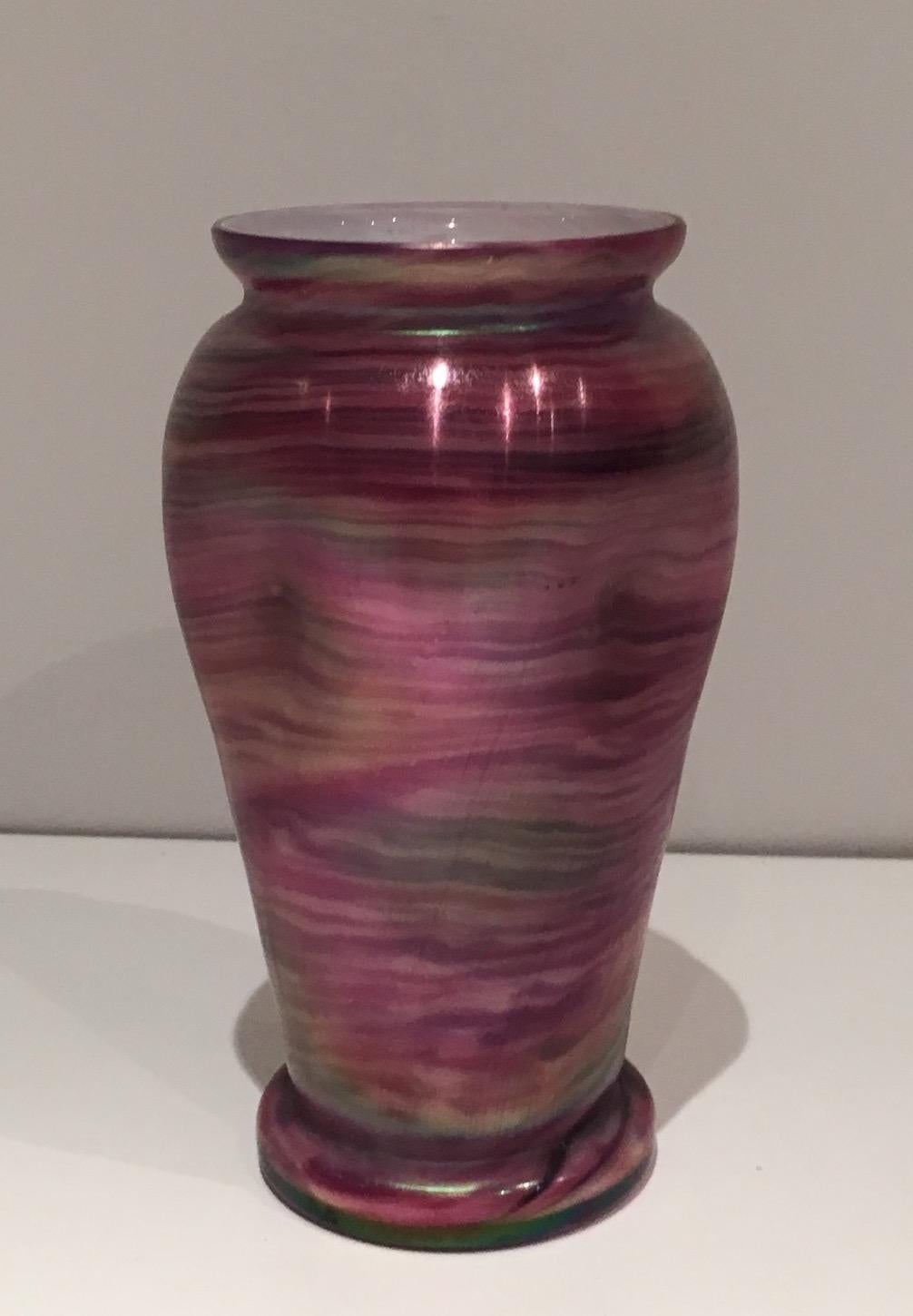 Multicolor Glass Vase, Austrian Work in the Style of Loetz, Circa 1970 For Sale 1