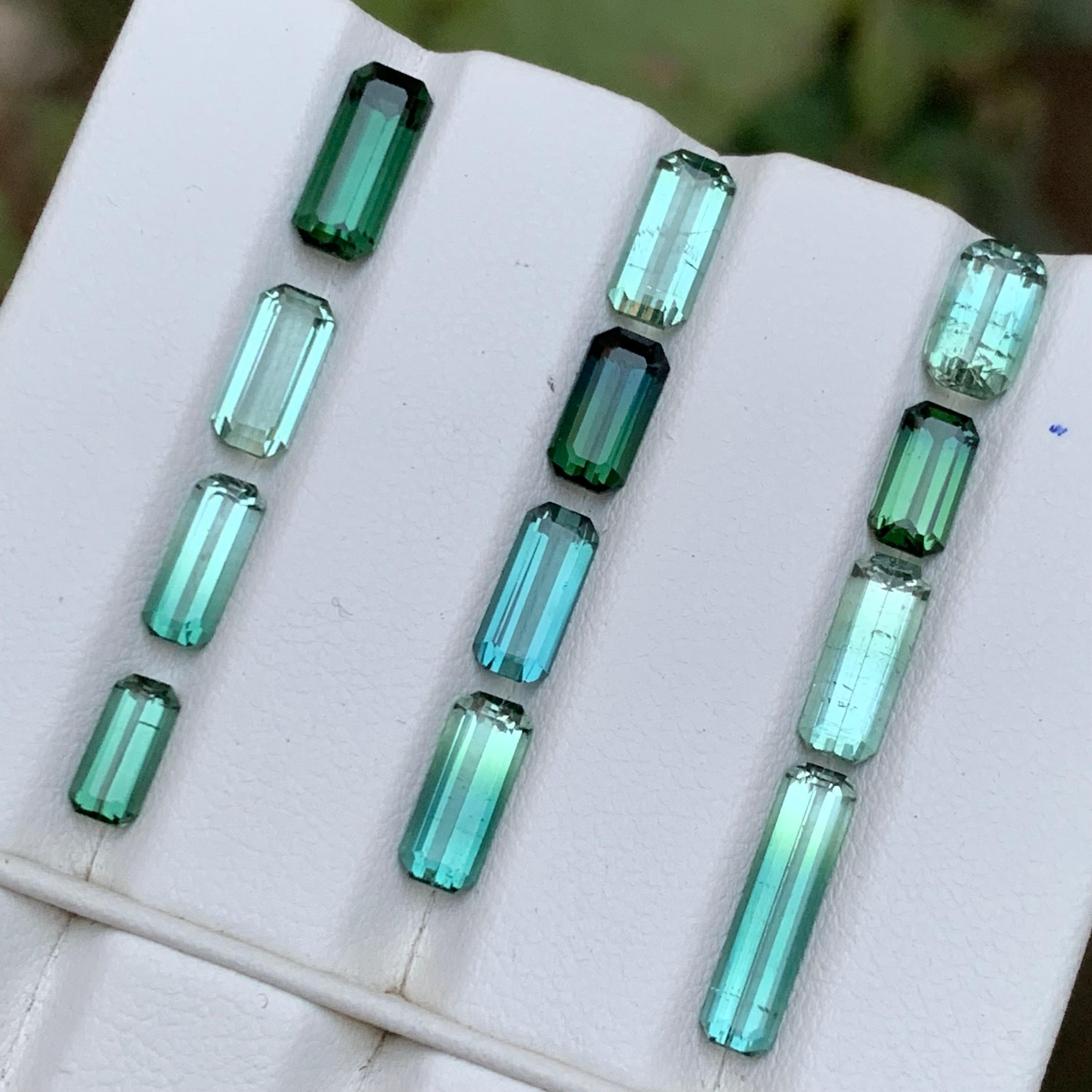Multicolor Green Bicolor & Blue Natural Tourmaline Loose Gemstones 11.80Ct Jewel For Sale 5