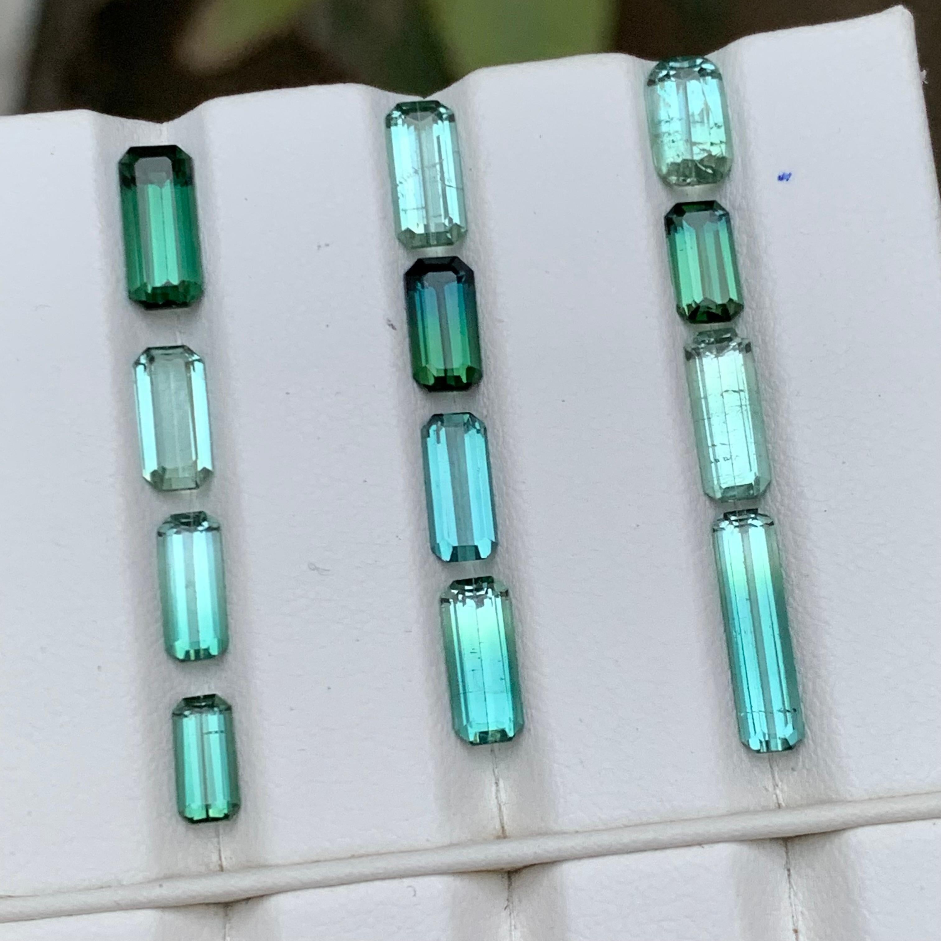 Multicolor Green Bicolor & Blue Natural Tourmaline Loose Gemstones 11.80Ct Jewel For Sale 1