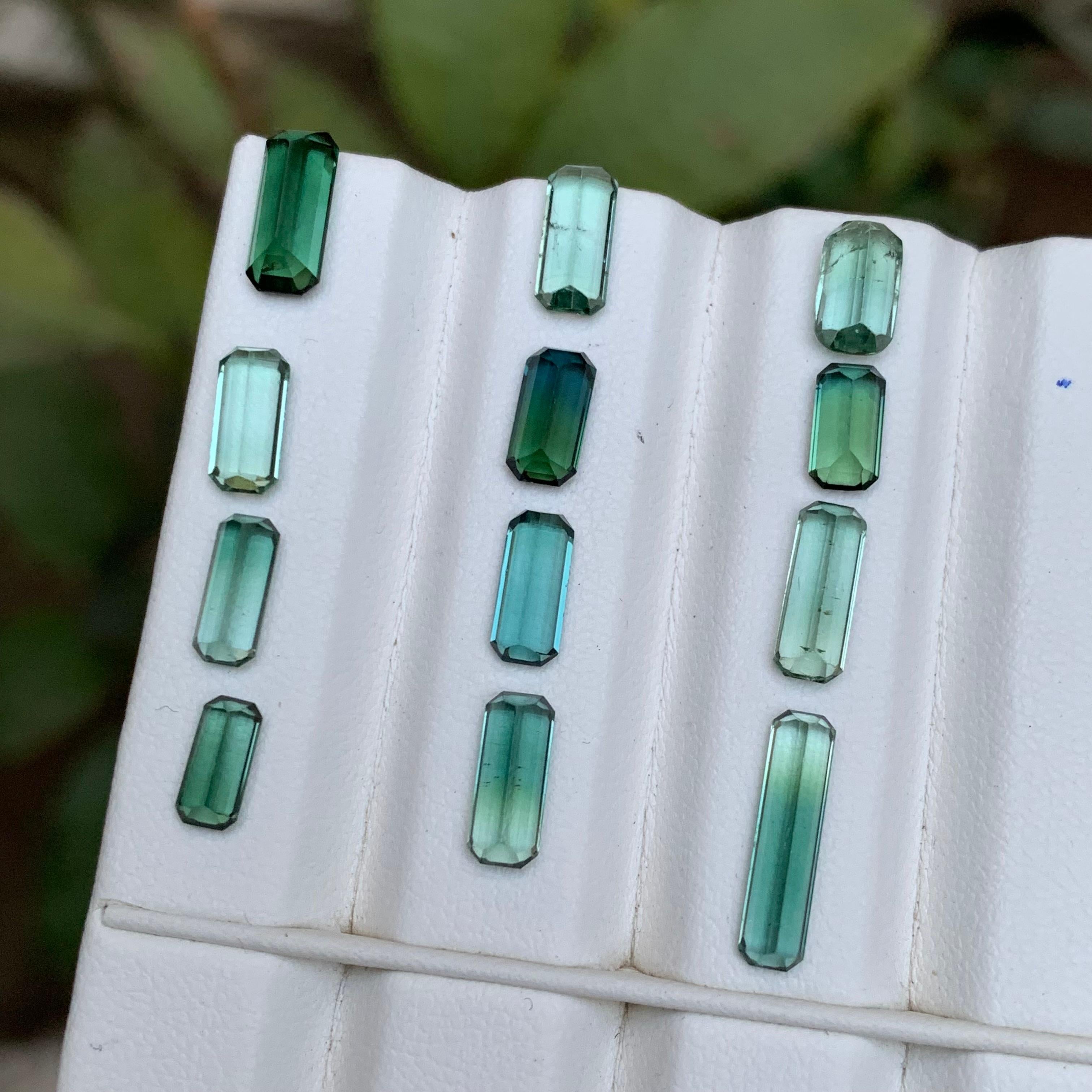Multicolor Green Bicolor & Blue Natural Tourmaline Loose Gemstones 11.80Ct Jewel For Sale 2